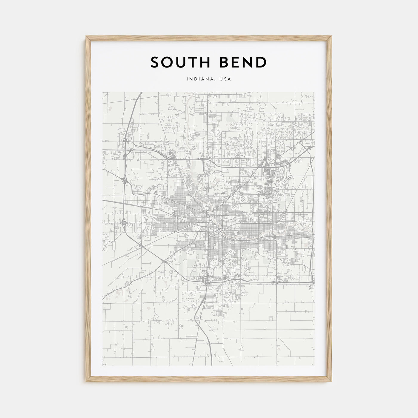 South Bend Map Portrait Poster