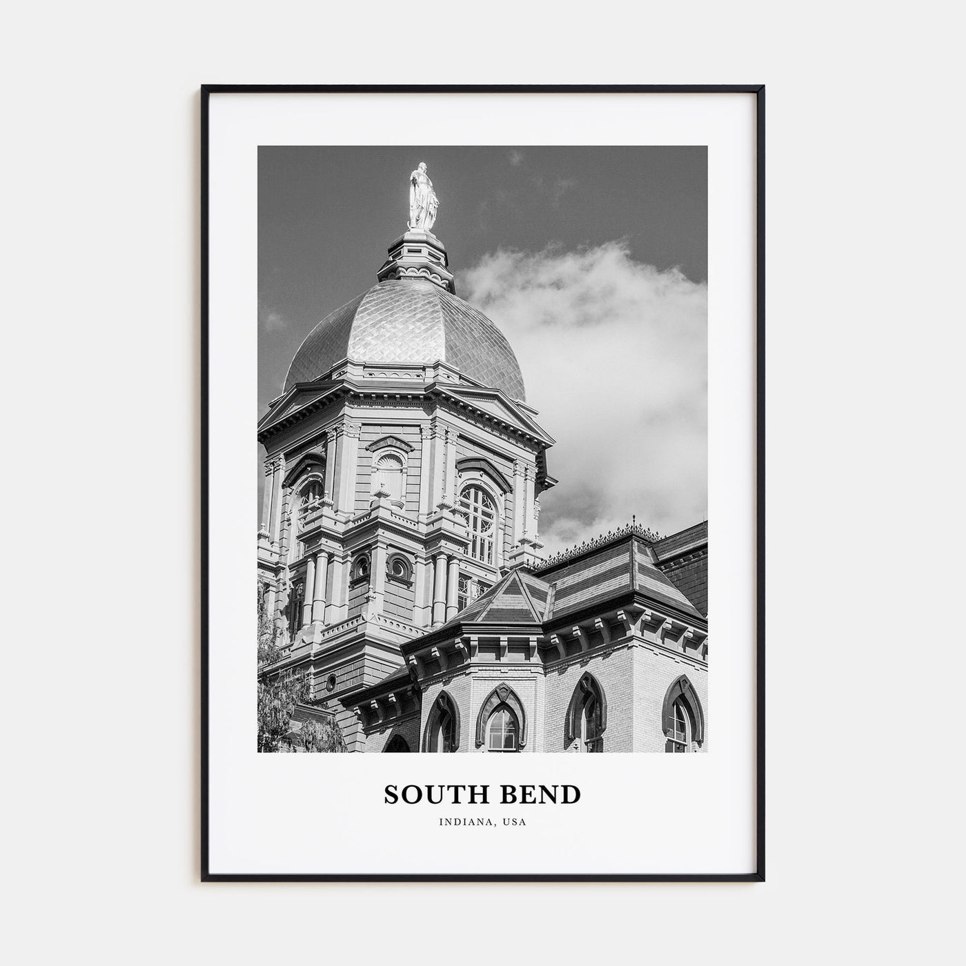 South Bend Portrait B&W Poster