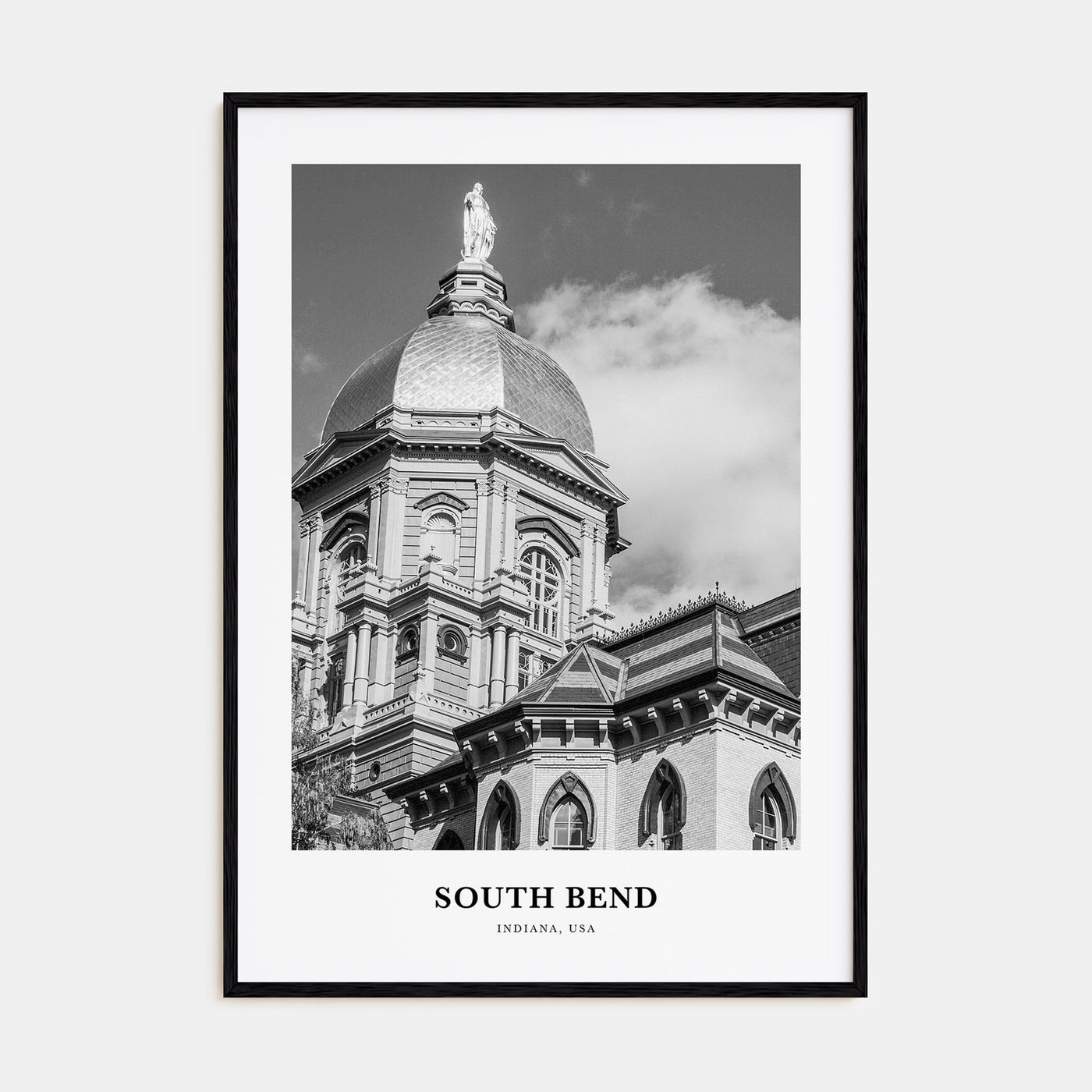 South Bend Portrait B&W Poster