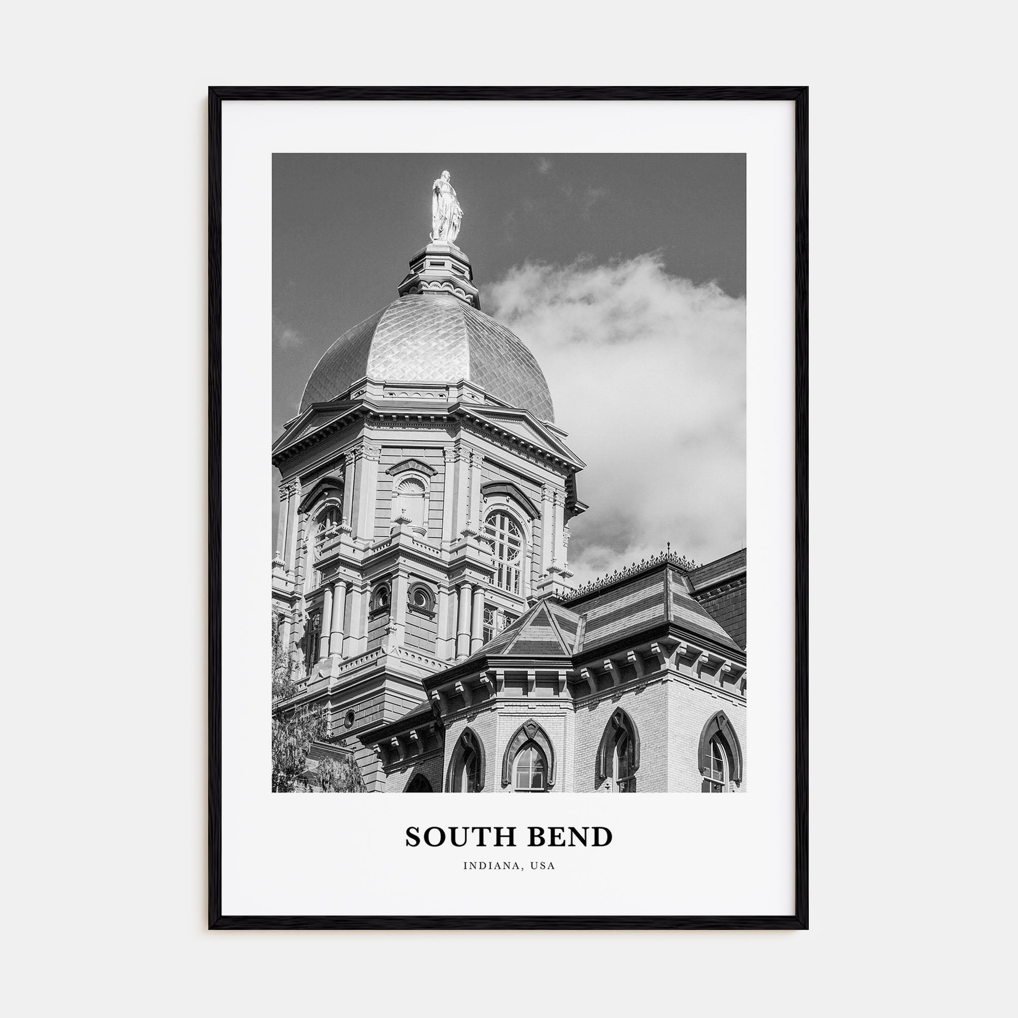 South Bend Portrait B&W Poster