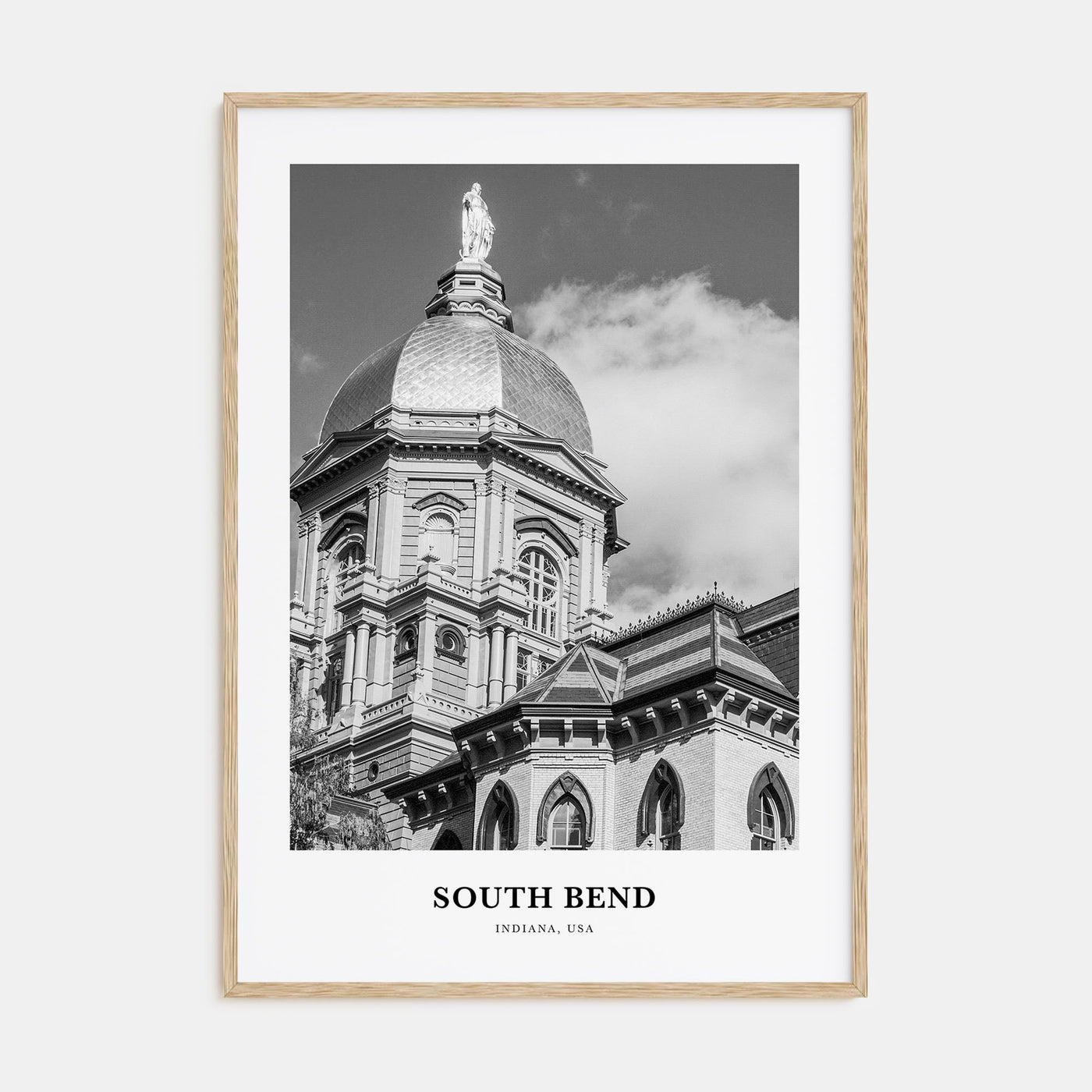 South Bend Portrait B&W Poster