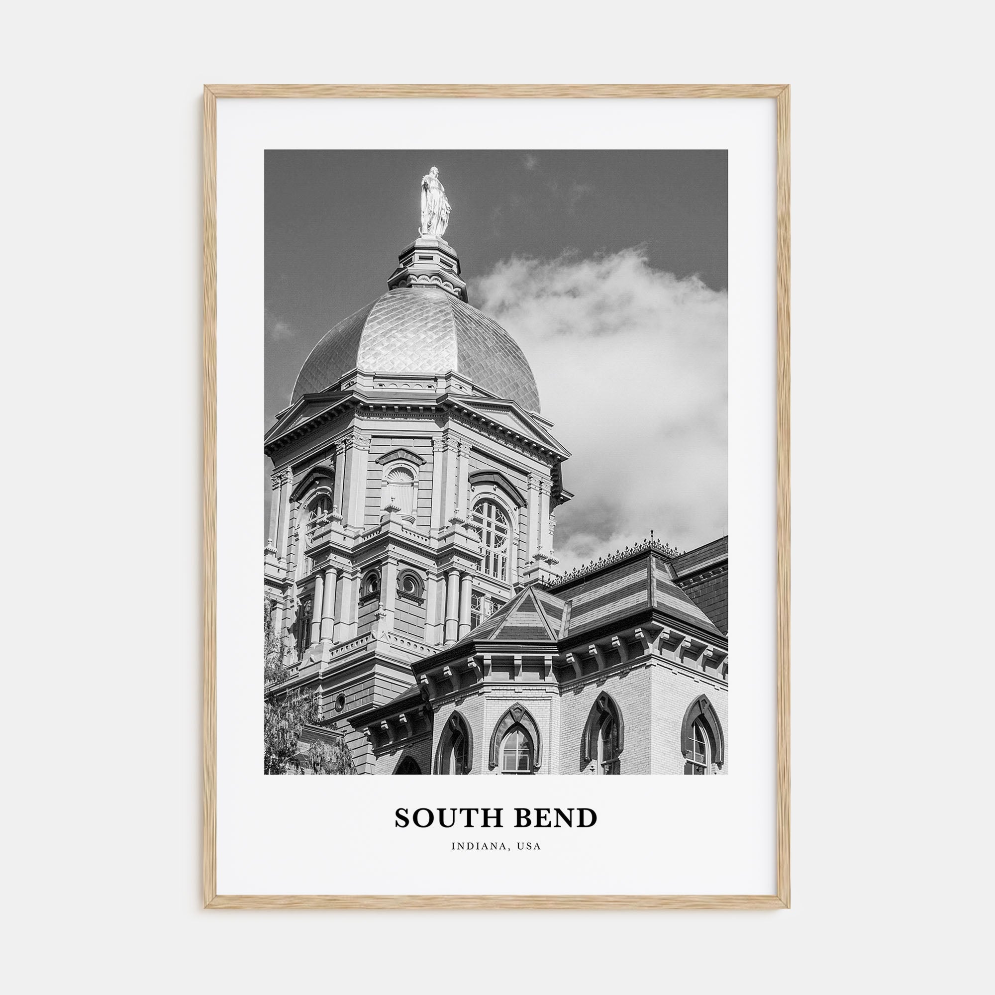South Bend Portrait B&W Poster