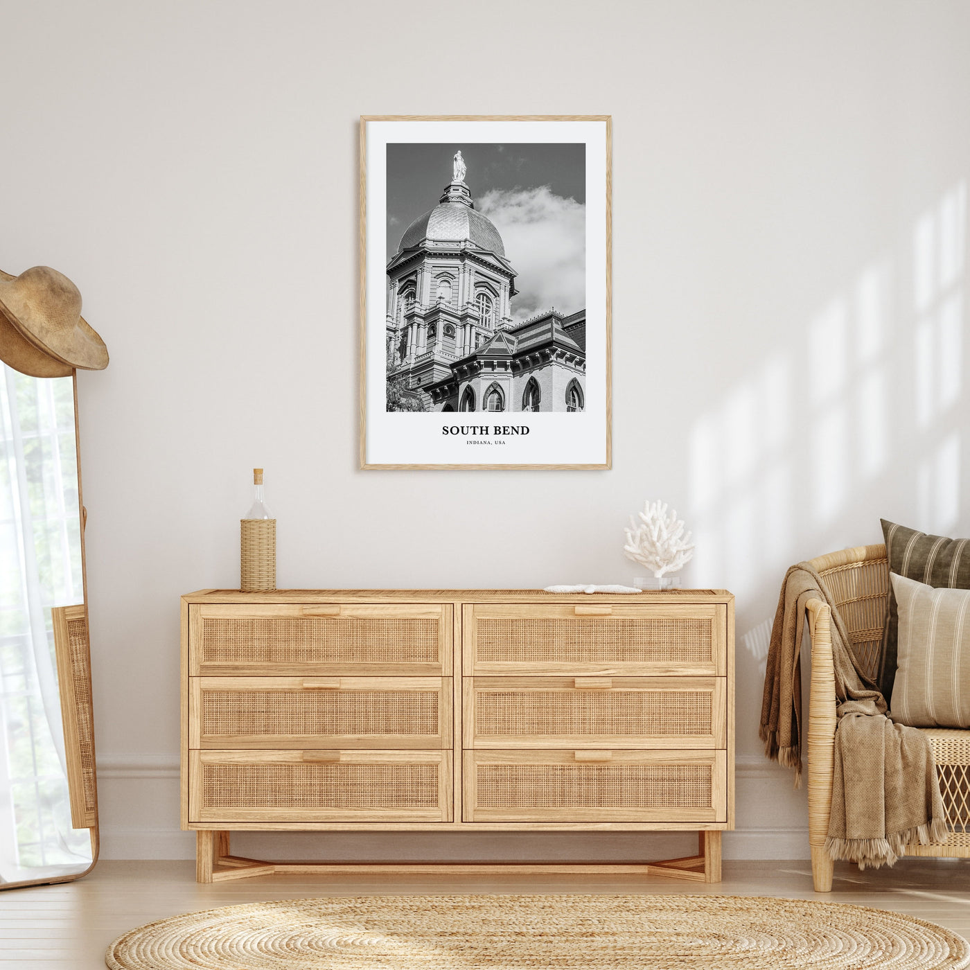 South Bend Portrait B&W Poster