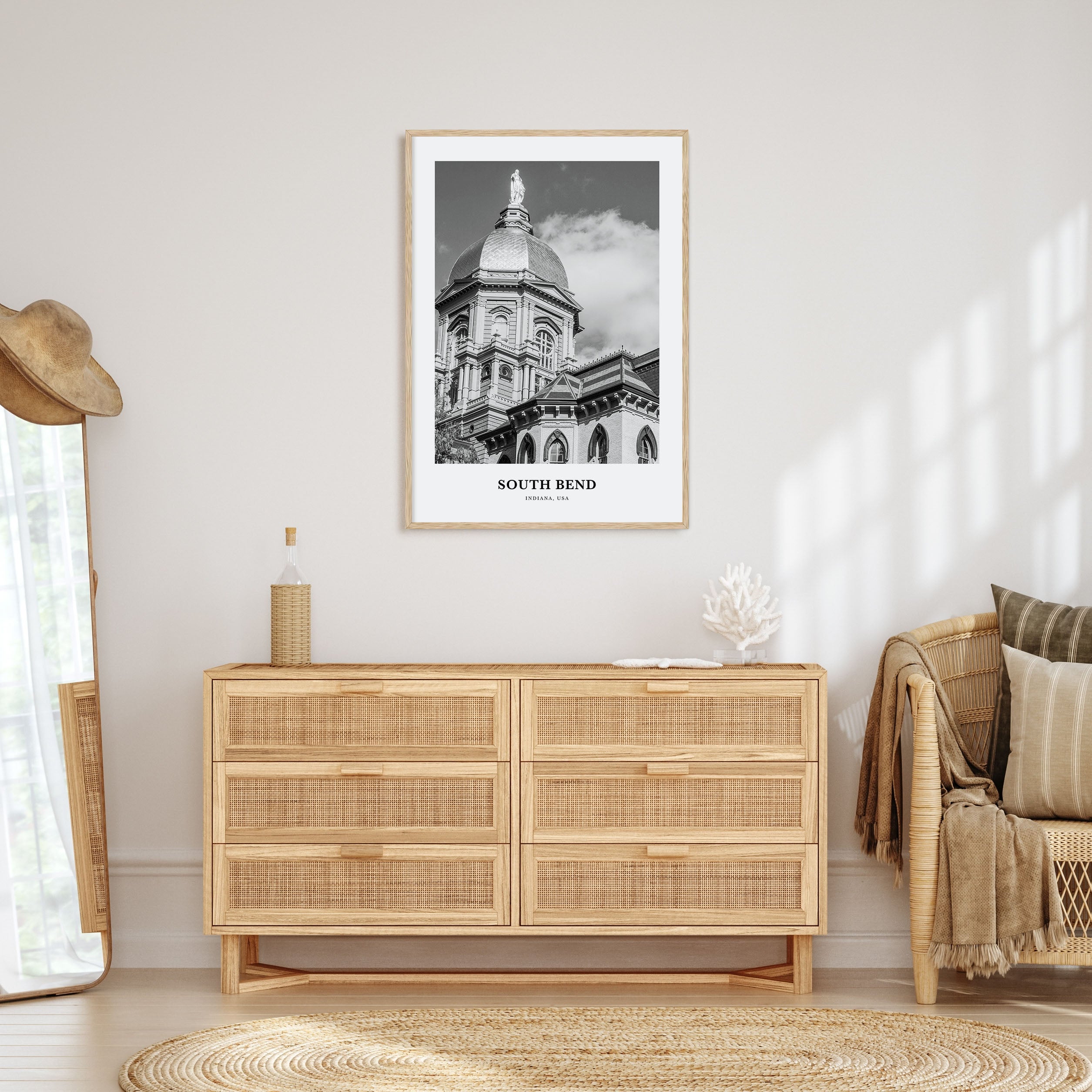 South Bend Portrait B&W Poster
