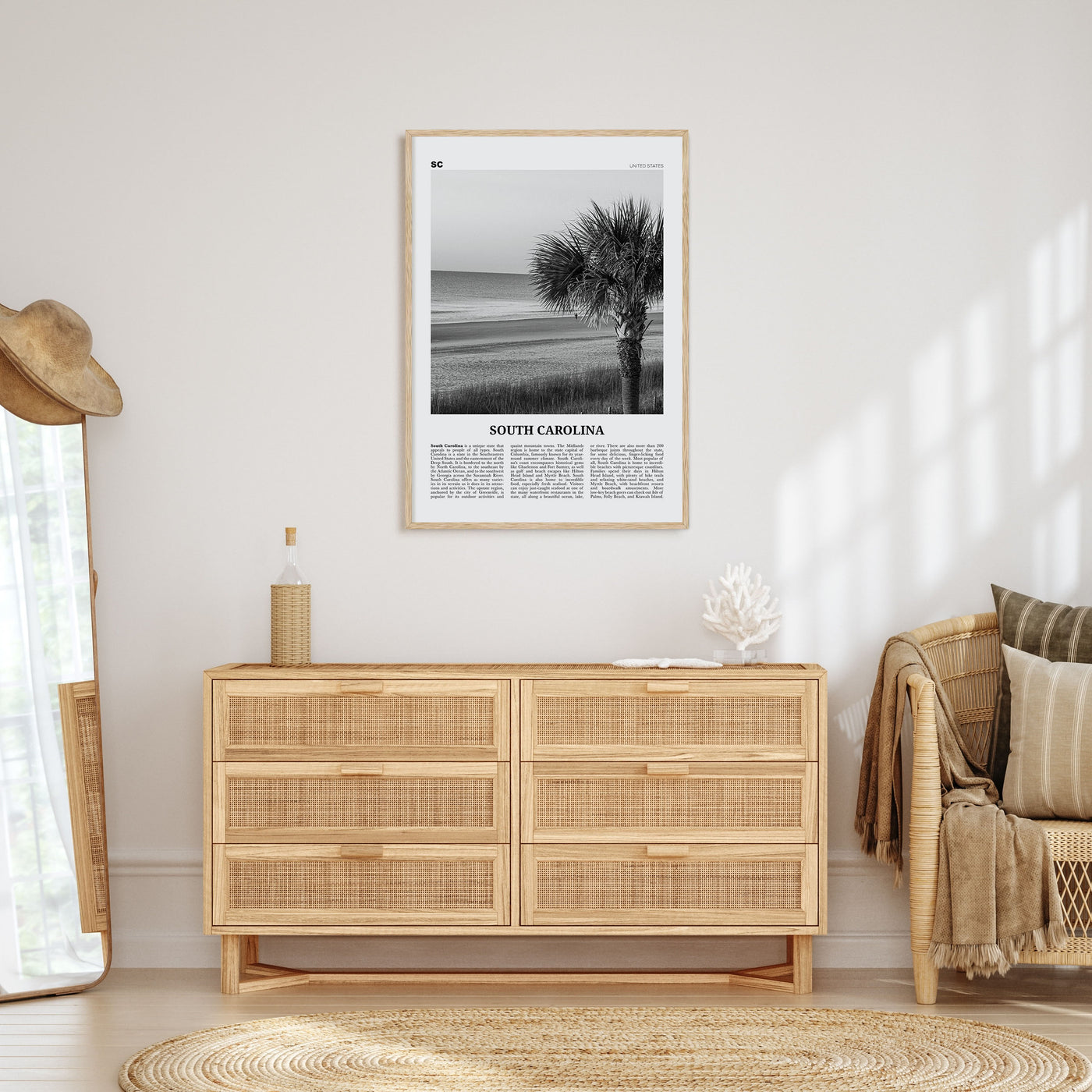 South Carolina Travel B&W No 1 Poster
