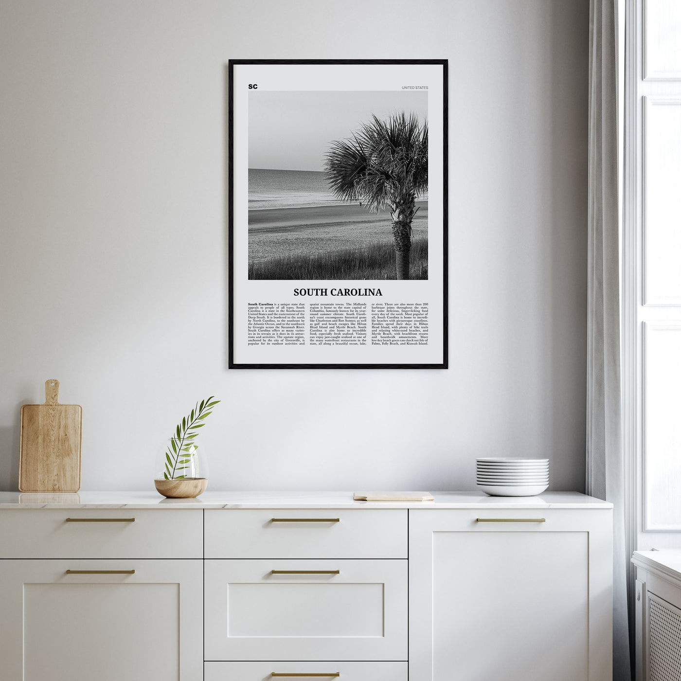 South Carolina Travel B&W No 1 Poster