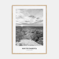South Dakota Portrait B&W Poster
