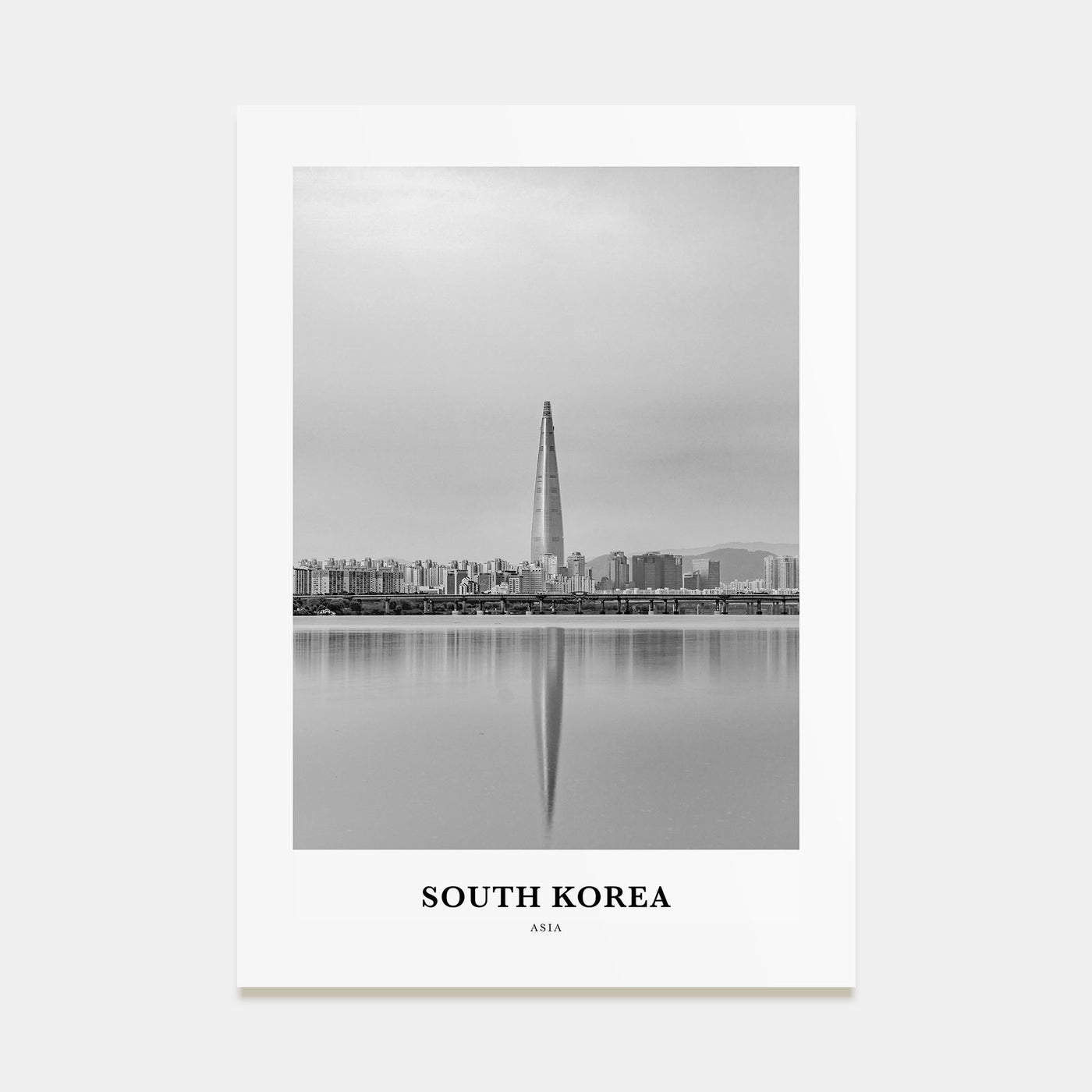 South Korea Portrait B&W Poster