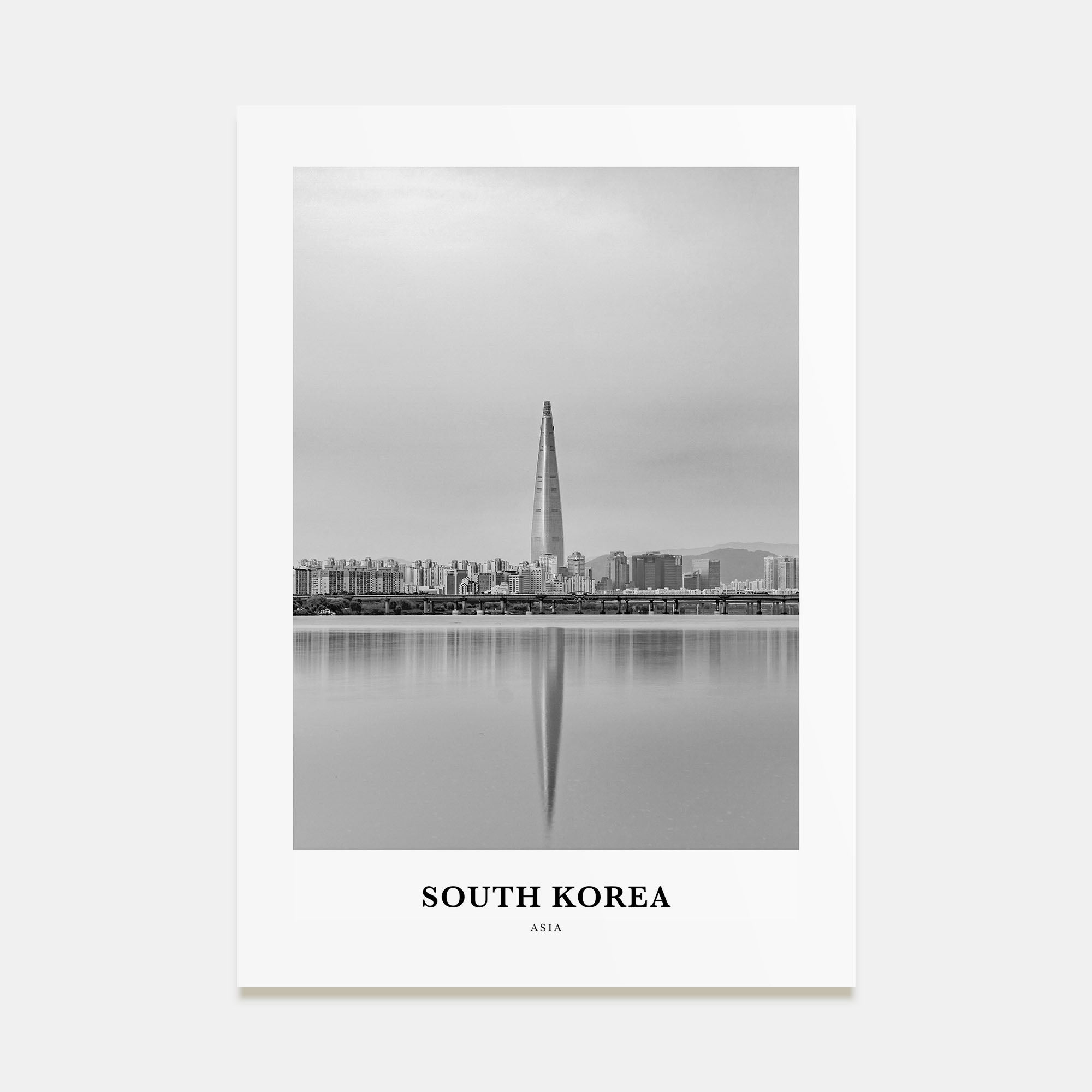 South Korea Portrait B&W Poster