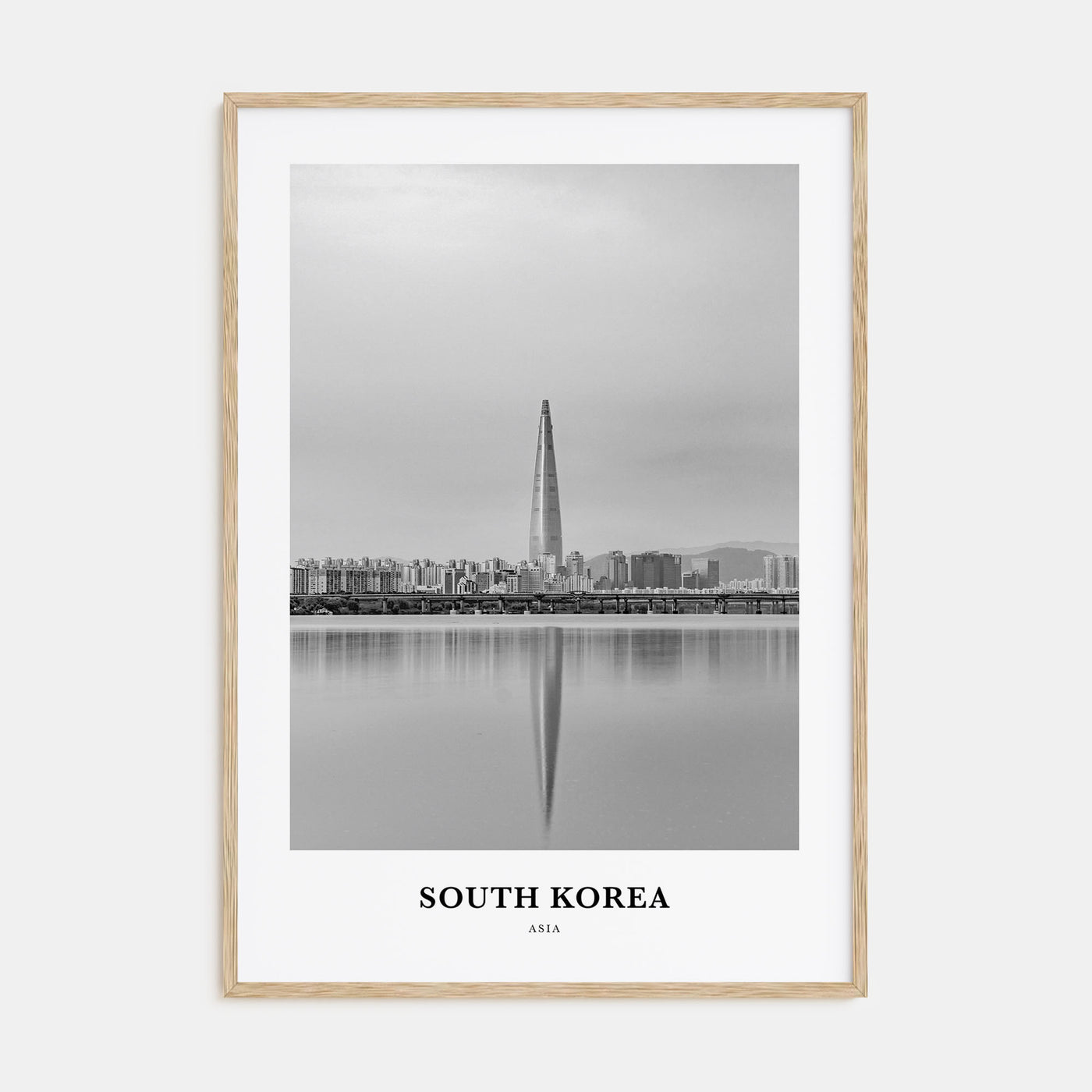 South Korea Portrait B&W Poster