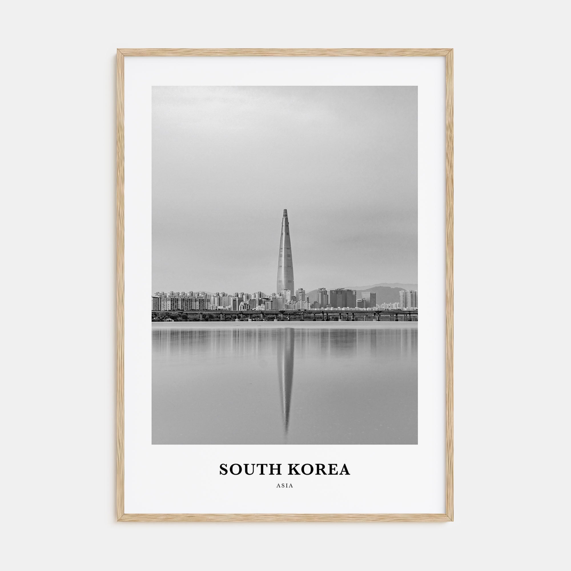 South Korea Portrait B&W Poster