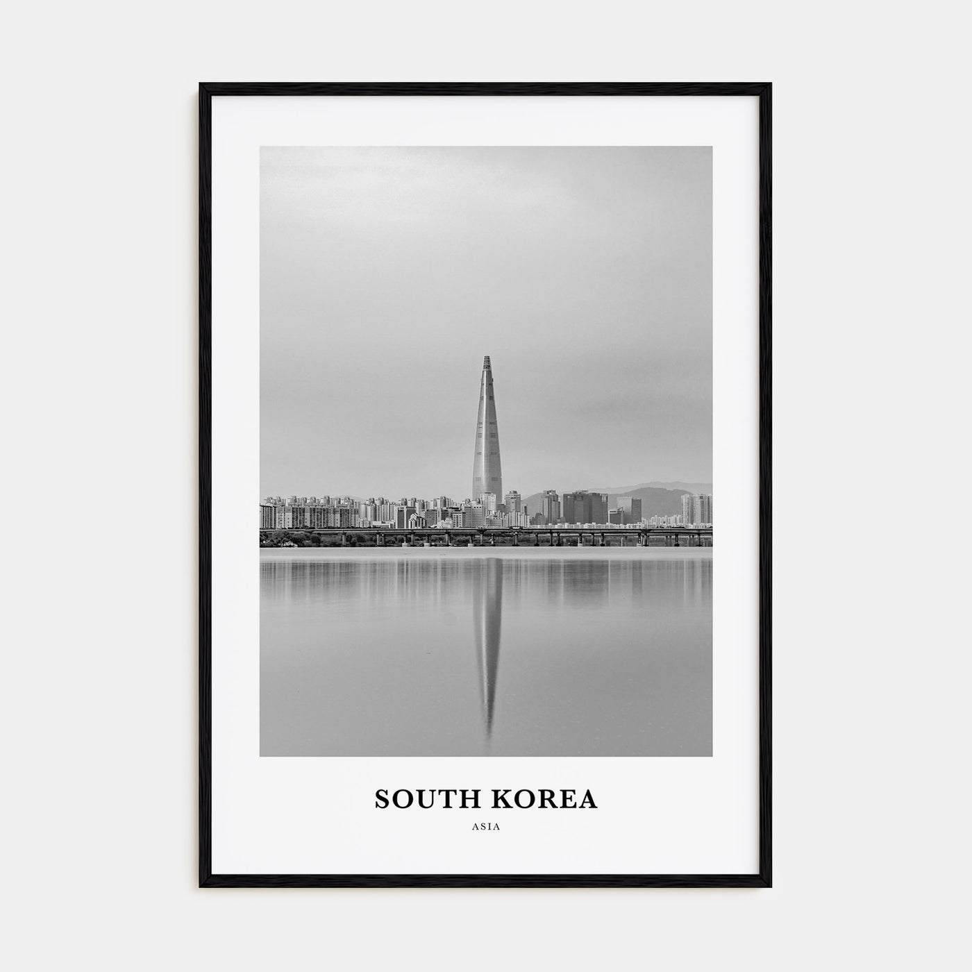 South Korea Portrait B&W Poster