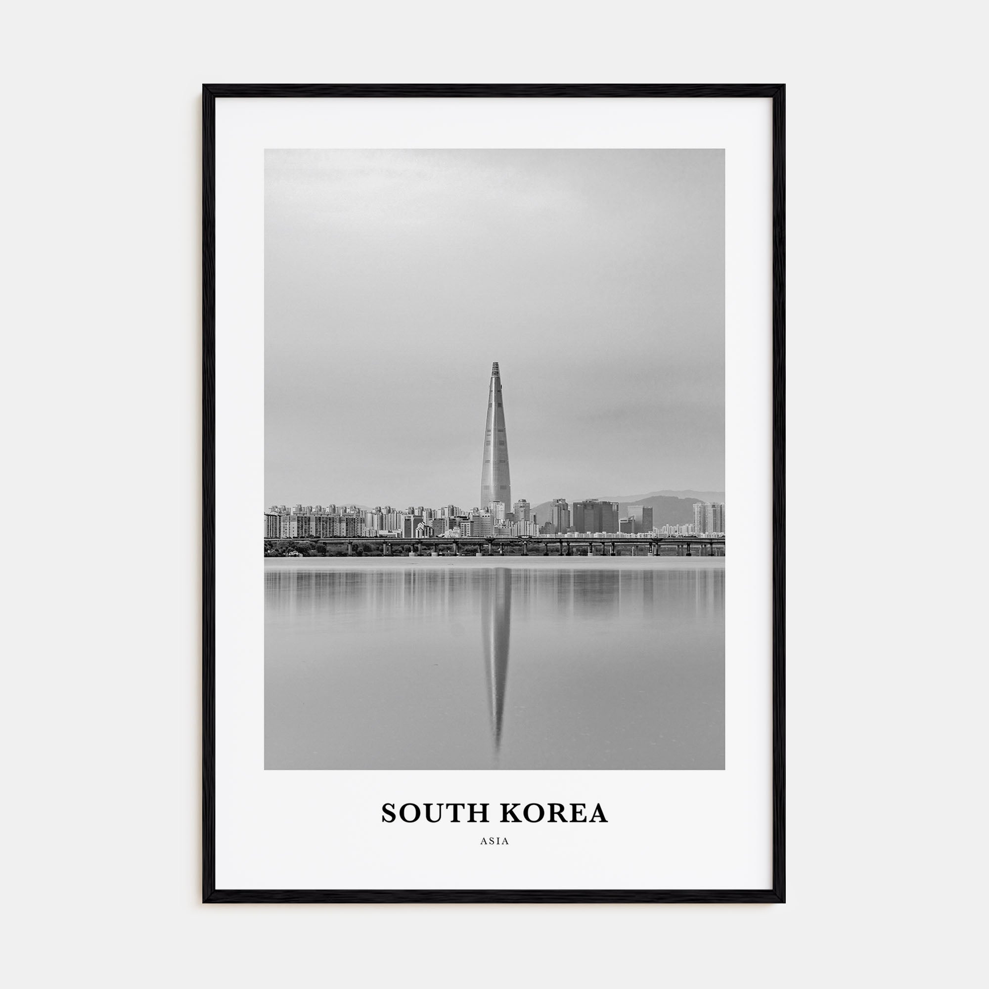 South Korea Portrait B&W Poster
