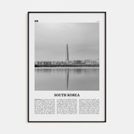 South Korea Travel B&W Poster