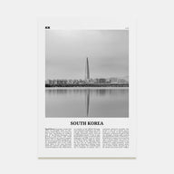 South Korea Travel B&W Poster