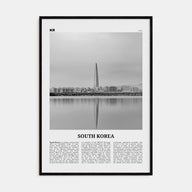 South Korea Travel B&W Poster