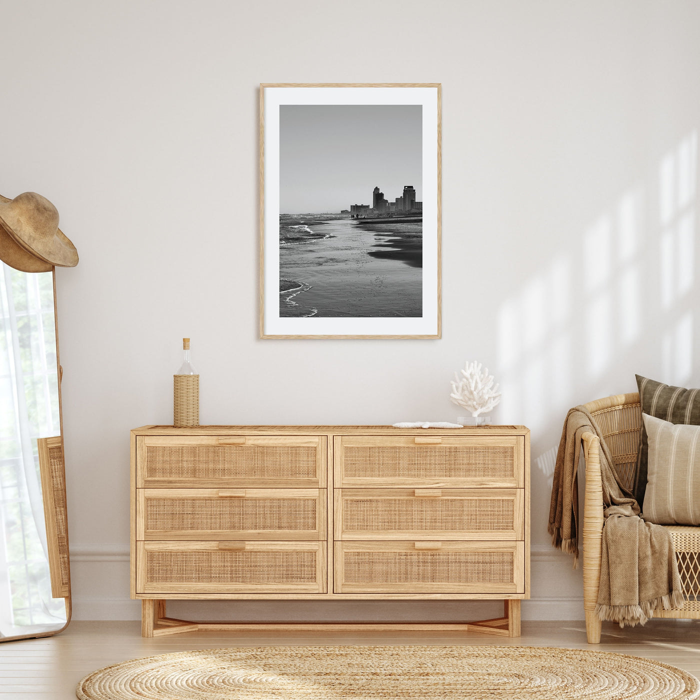 South Padre Island Photo B&W Poster