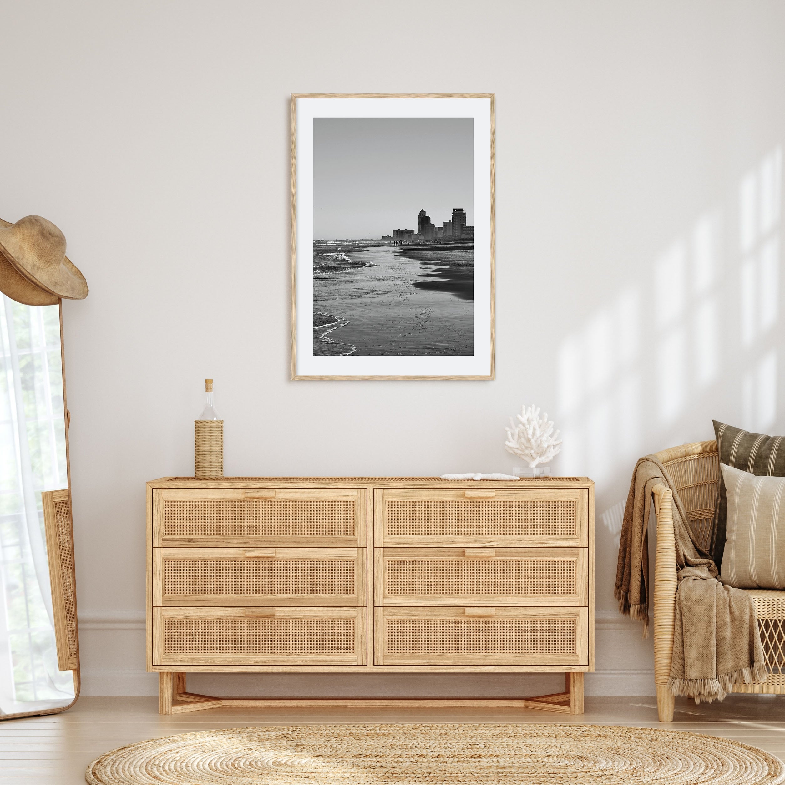 South Padre Island Photo B&W Poster