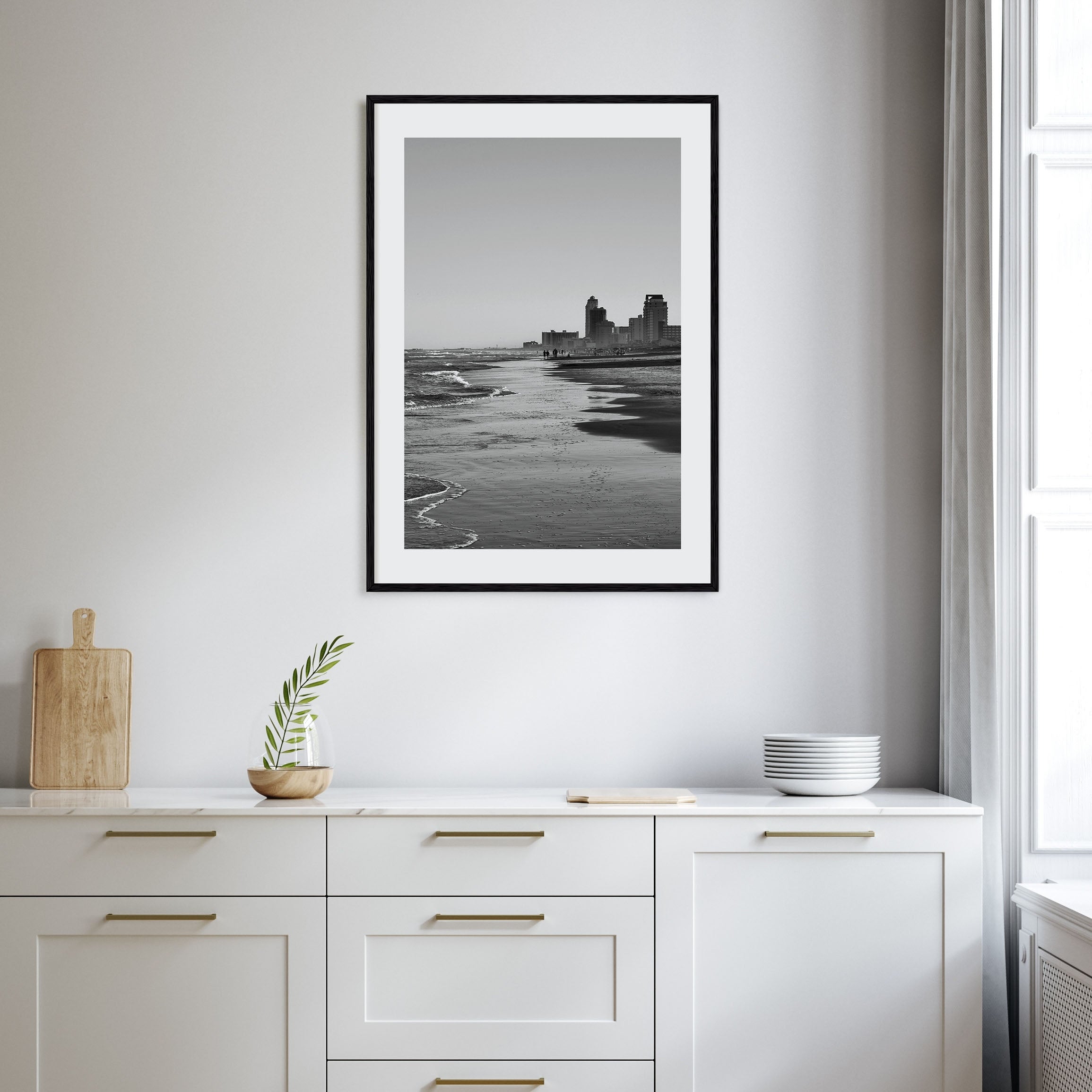 South Padre Island Photo B&W Poster