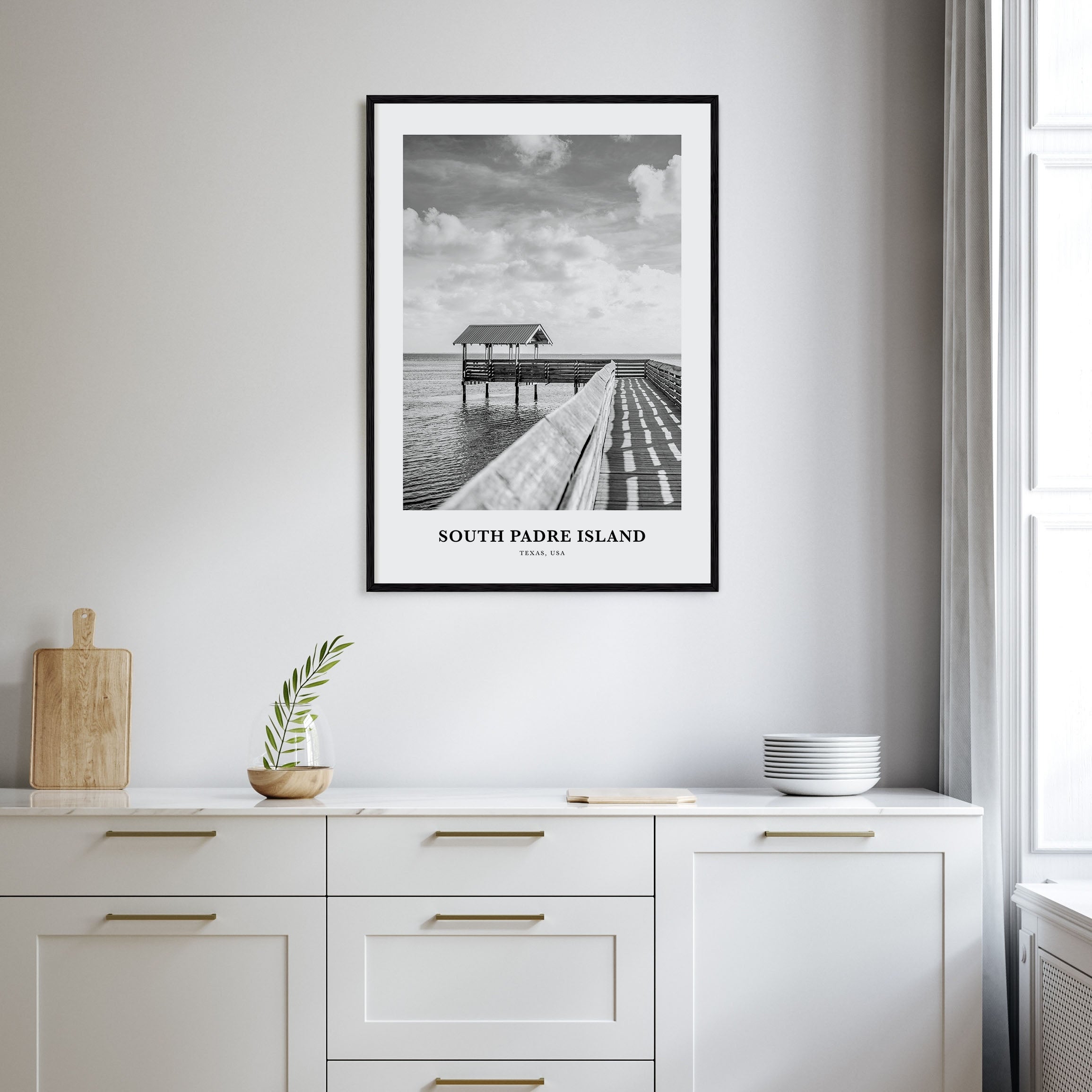 South Padre Island Portrait B&W Poster