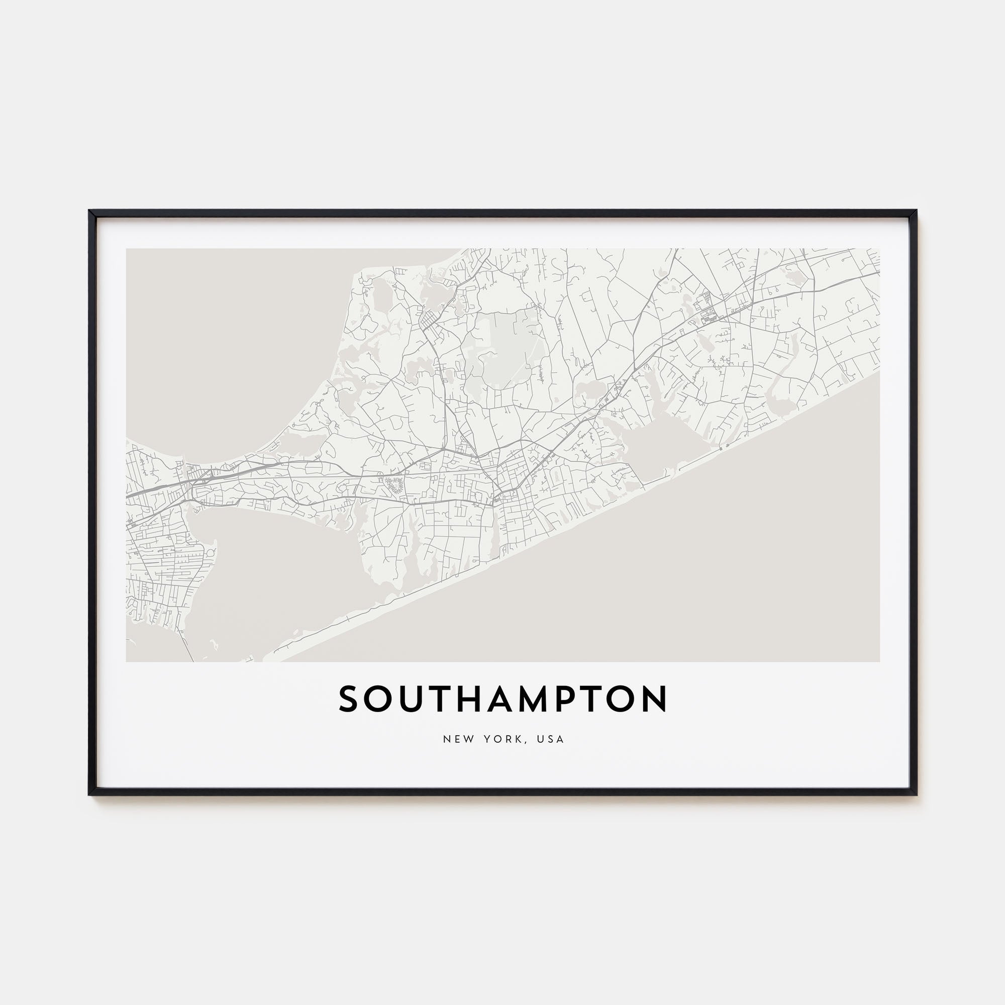 Southampton, New York Map Landscape Poster