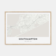 Southampton, New York Map Landscape Poster