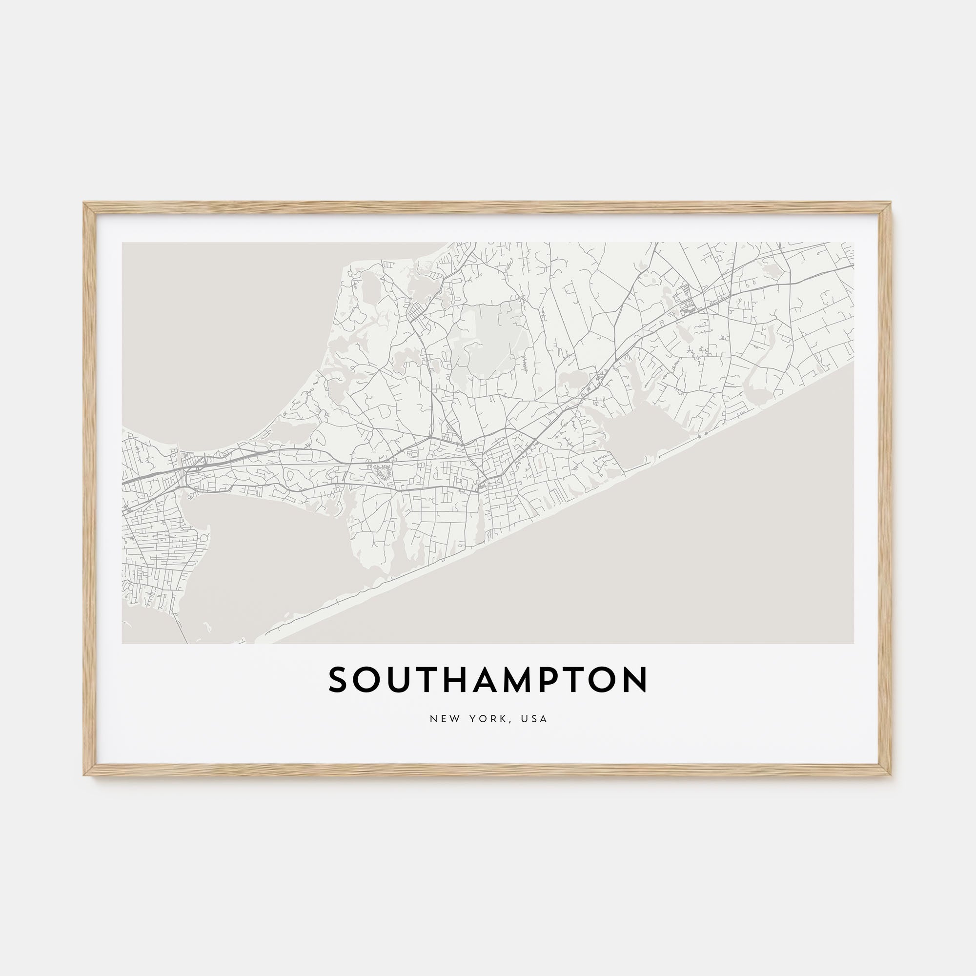Southampton, New York Map Landscape Poster