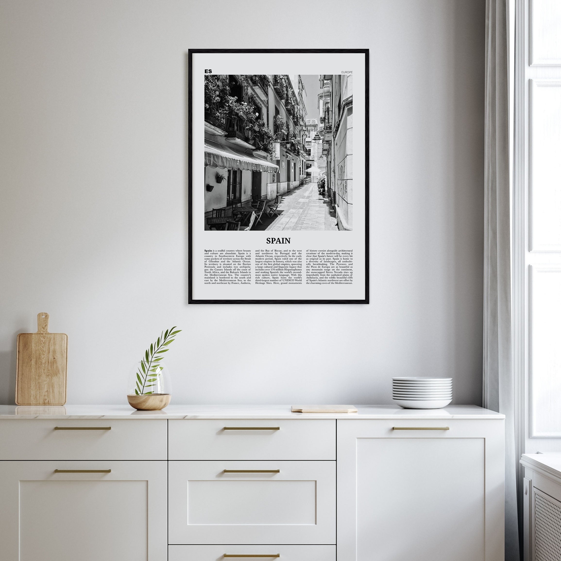 Spain Travel B&W No 1 Poster