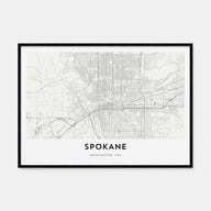 Spokane Map Landscape Poster