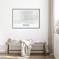 Spokane Map Landscape Poster