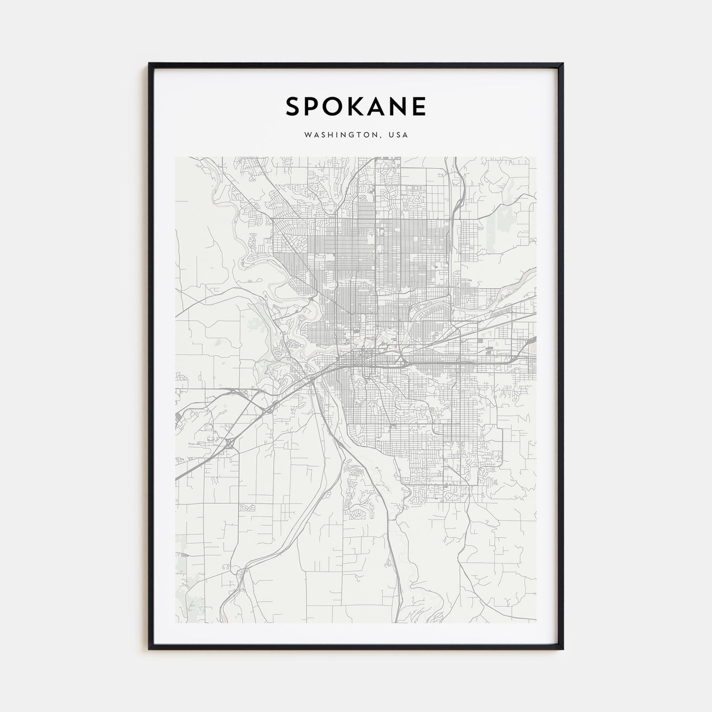 Spokane Map Portrait Poster