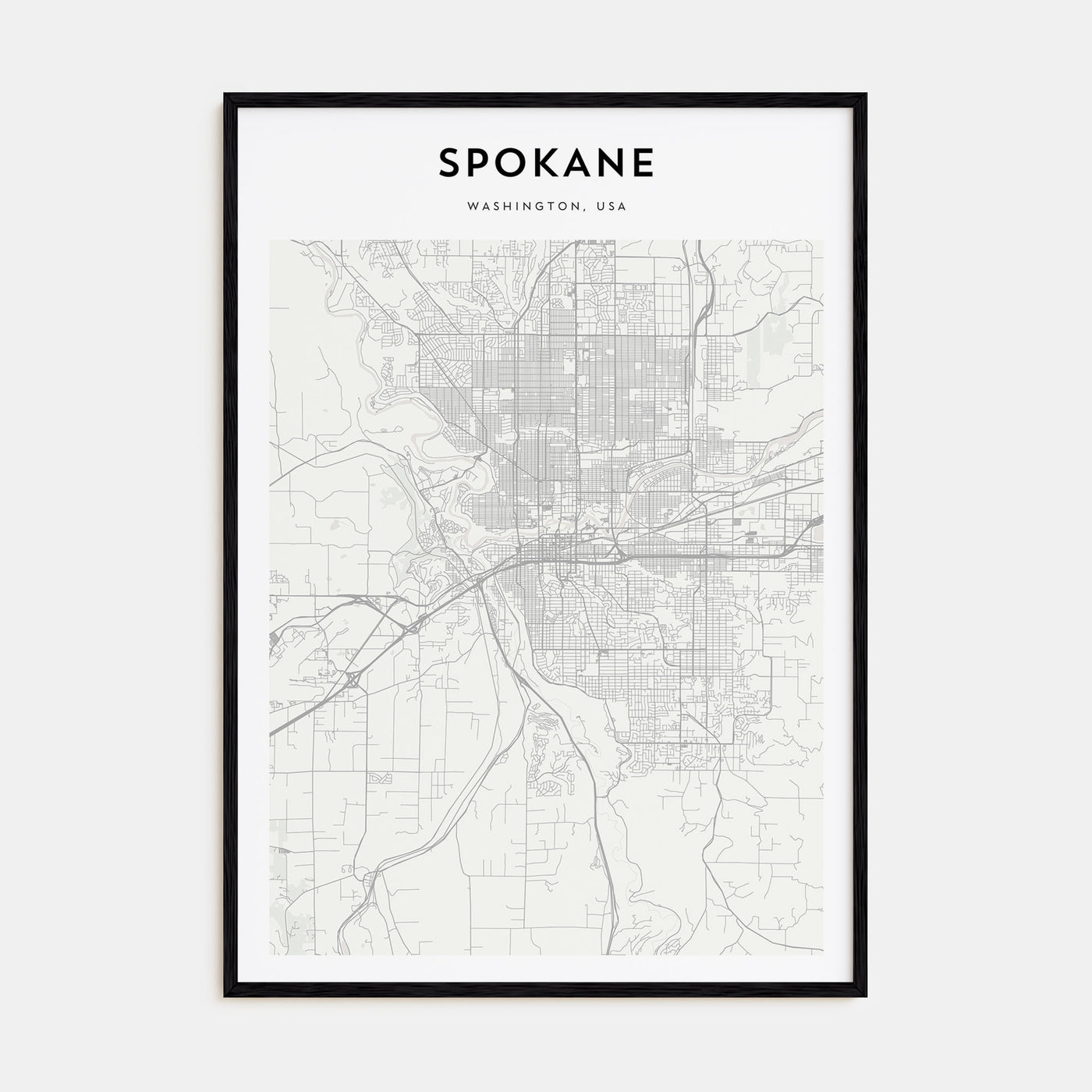 Spokane Map Portrait Poster