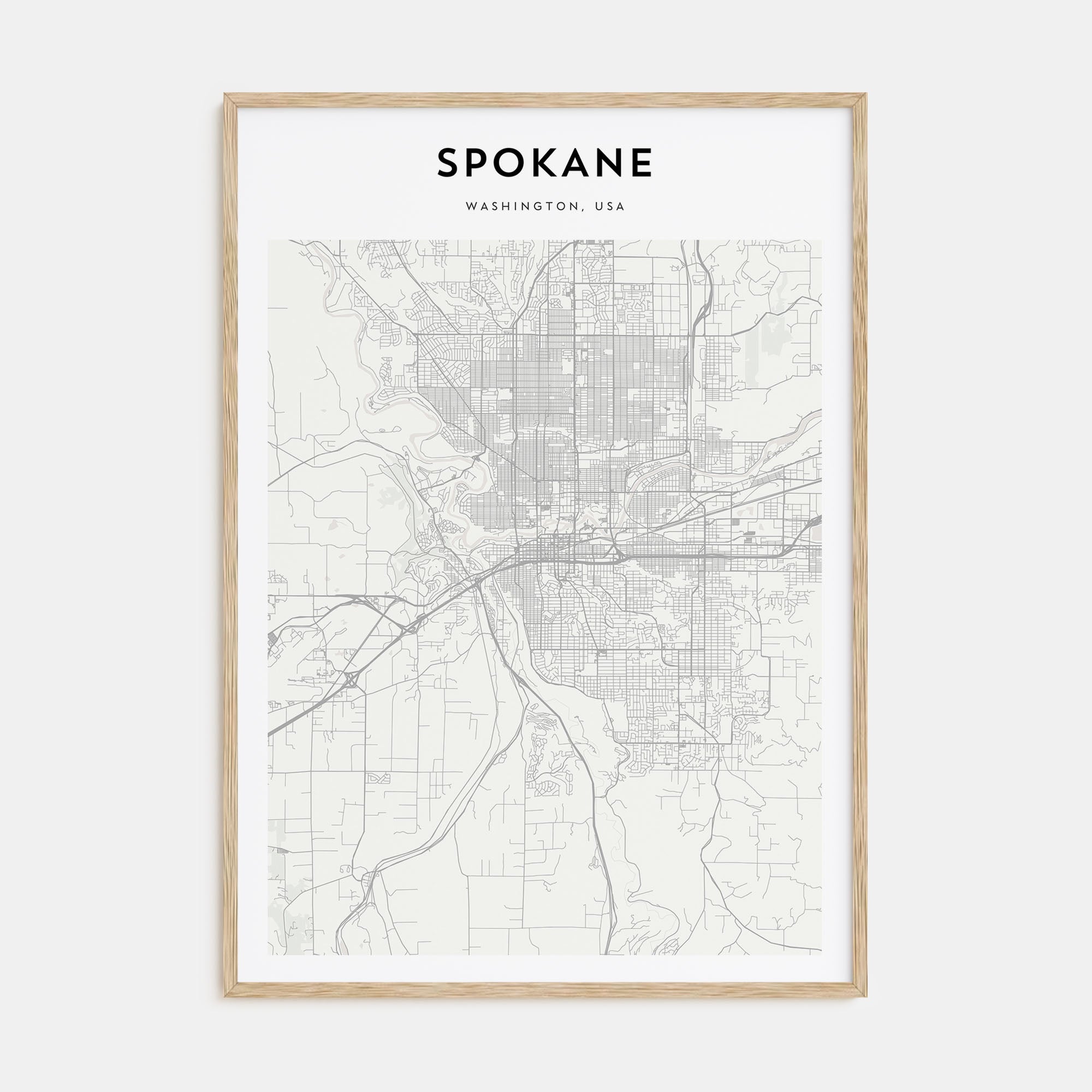 Spokane Map Portrait Poster
