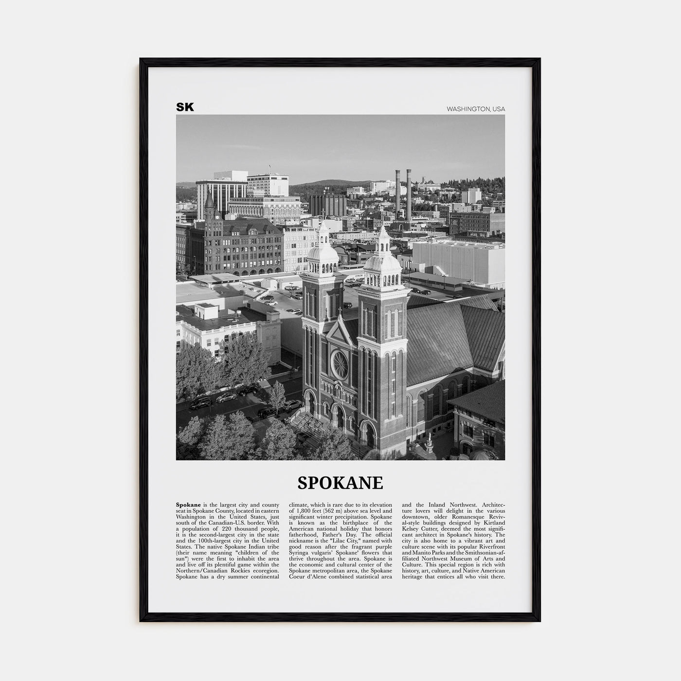Spokane Travel B&W No 1 Poster