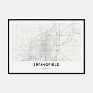 Springfield, Illinois Map Landscape Poster