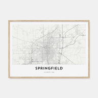 Springfield, Illinois Map Landscape Poster