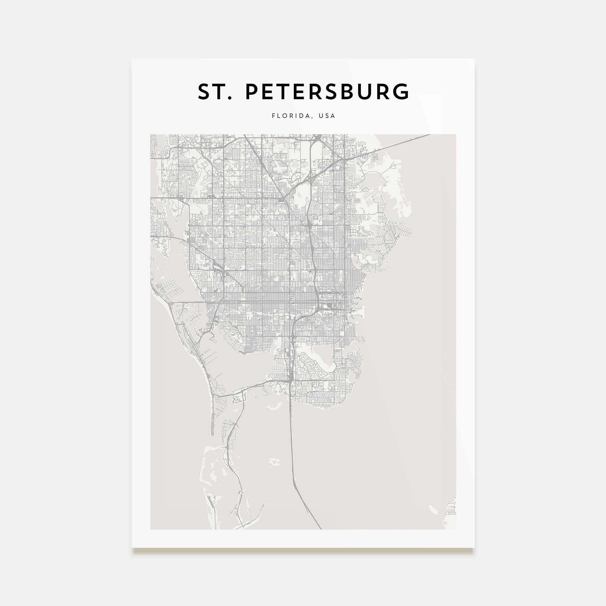 St. Petersburg, Florida Map Portrait Poster