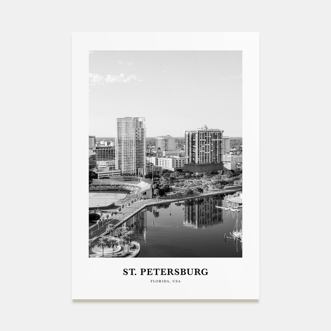 St. Petersburg, Florida Portrait B&W No 1 Poster