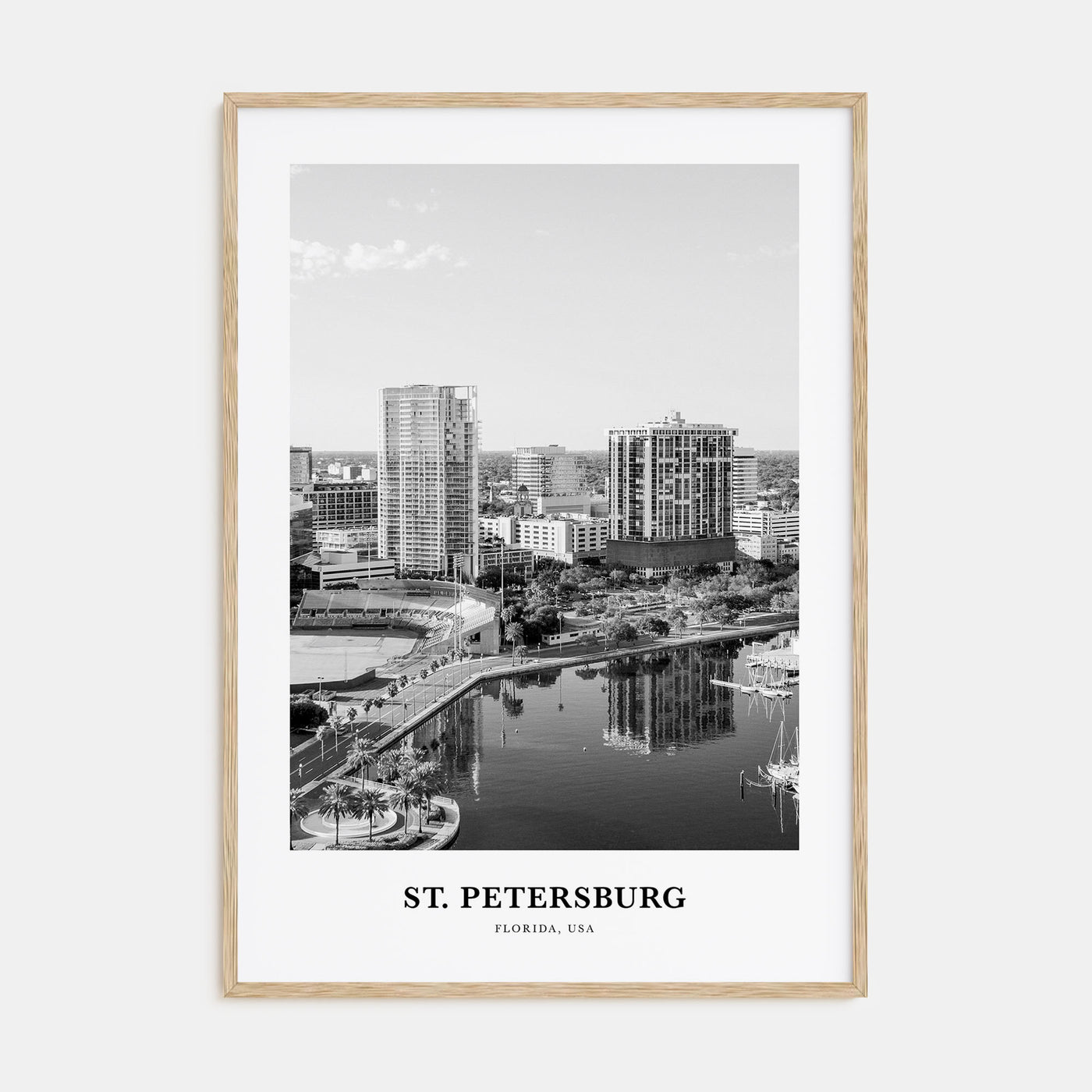 St. Petersburg, Florida Portrait B&W No 1 Poster
