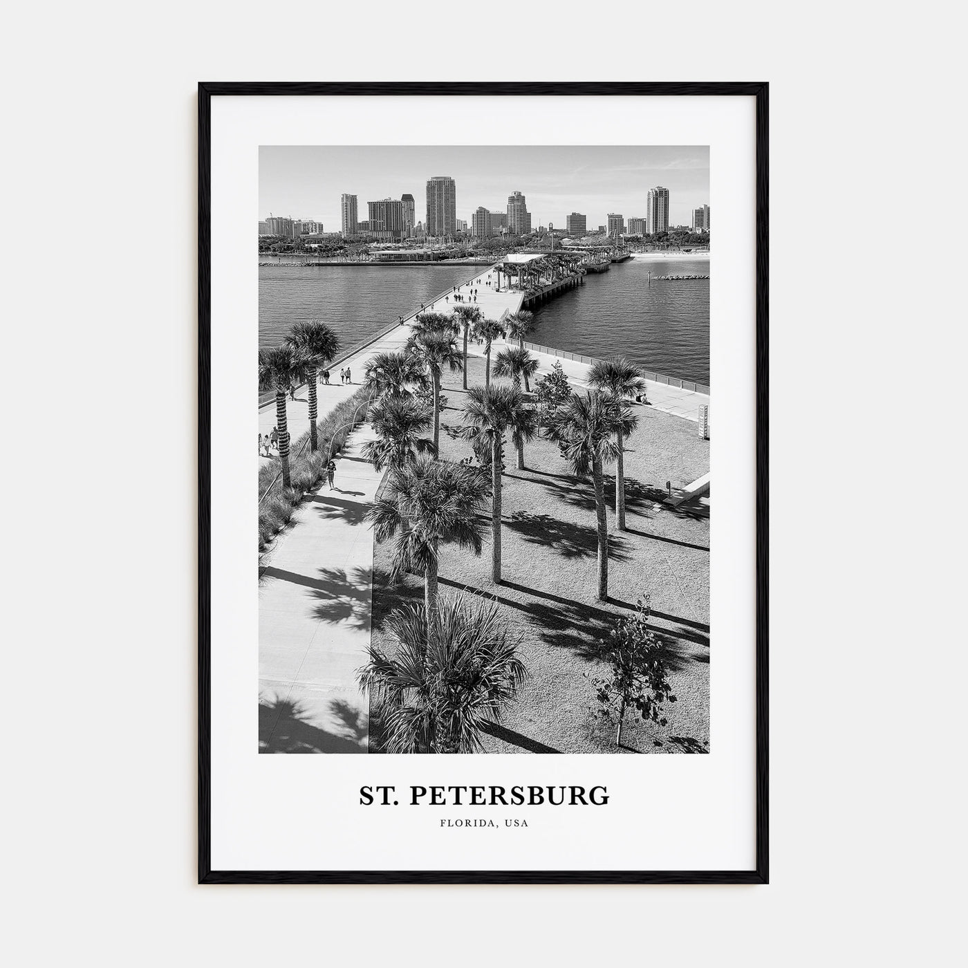 St. Petersburg, Florida Portrait B&W No 2 Poster