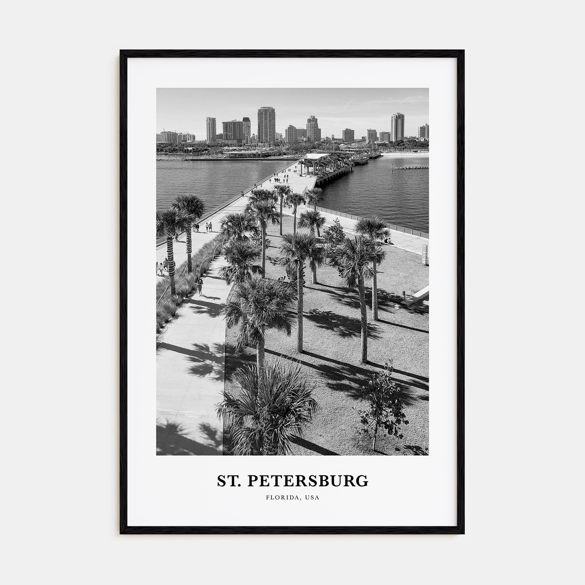 St. Petersburg, Florida Portrait B&W No 2 Poster