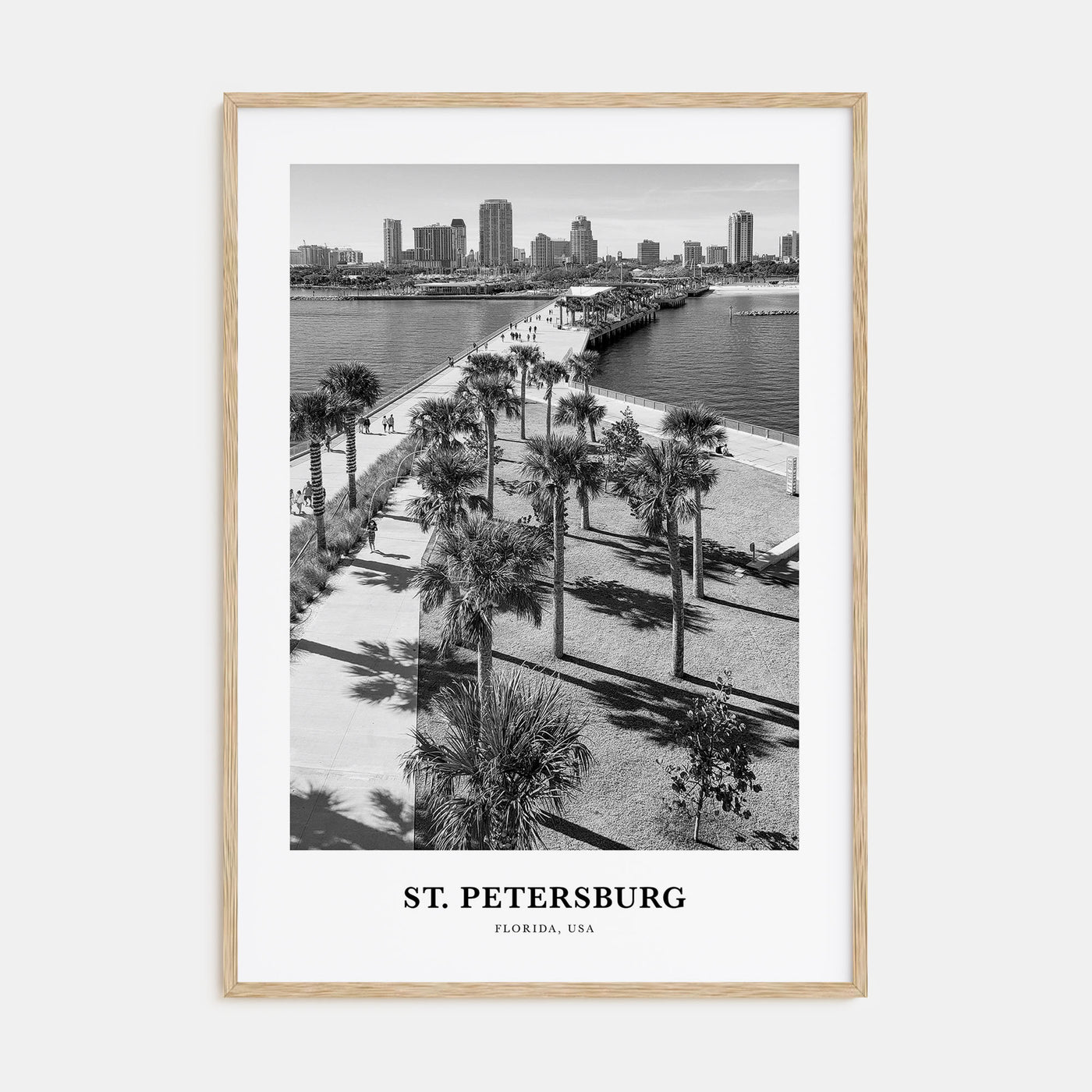 St. Petersburg, Florida Portrait B&W No 2 Poster