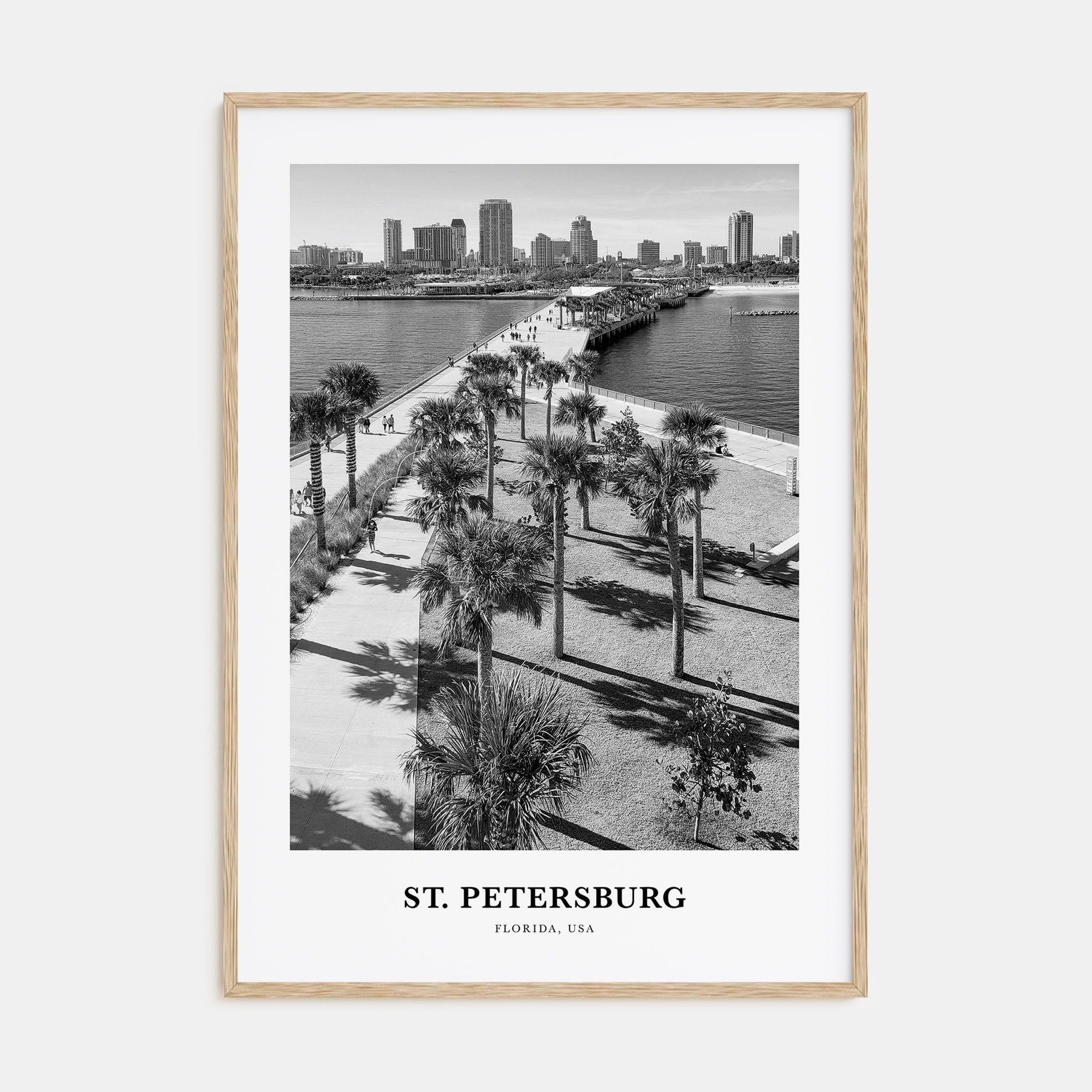 St. Petersburg, Florida Portrait B&W No 2 Poster