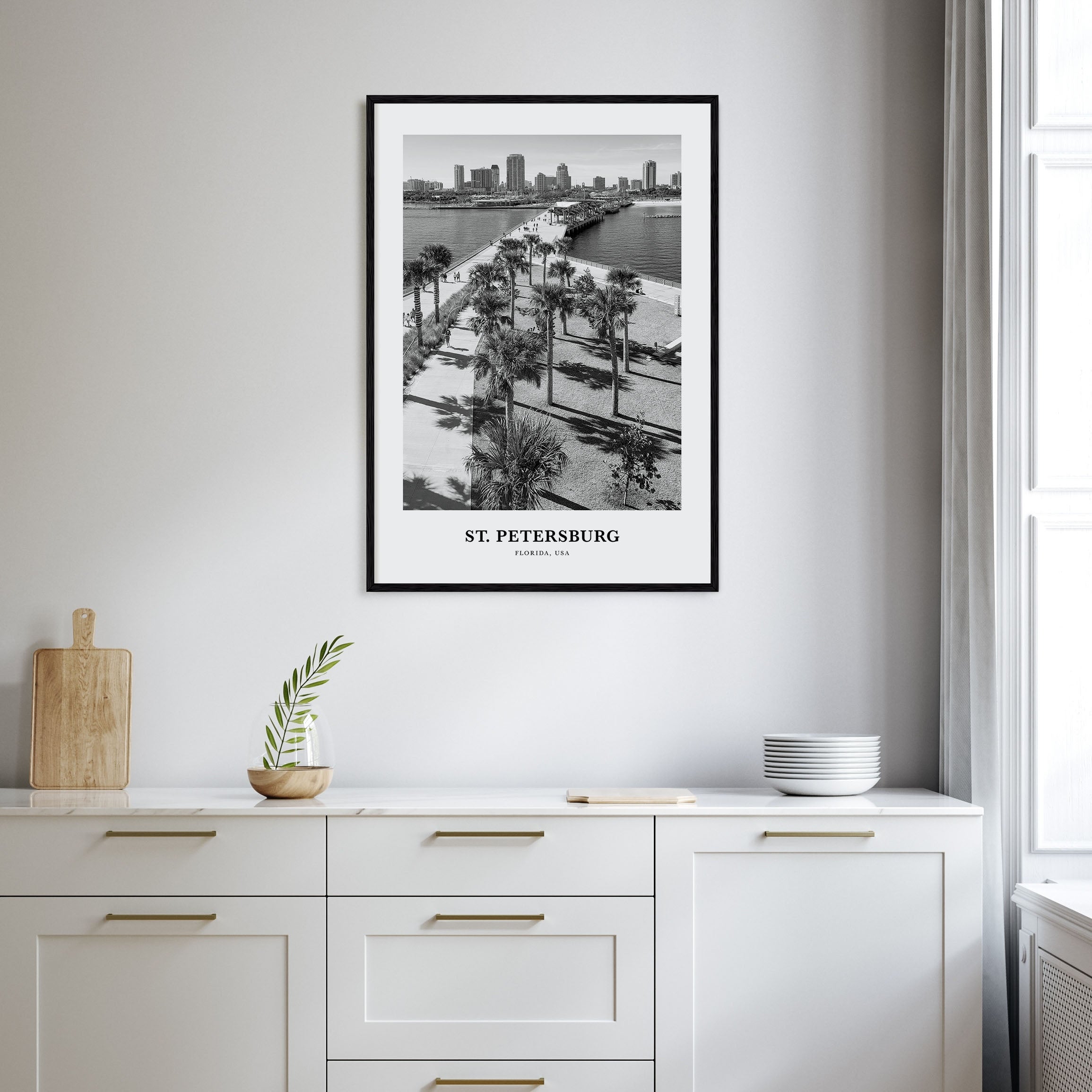 St. Petersburg, Florida Portrait B&W No 2 Poster