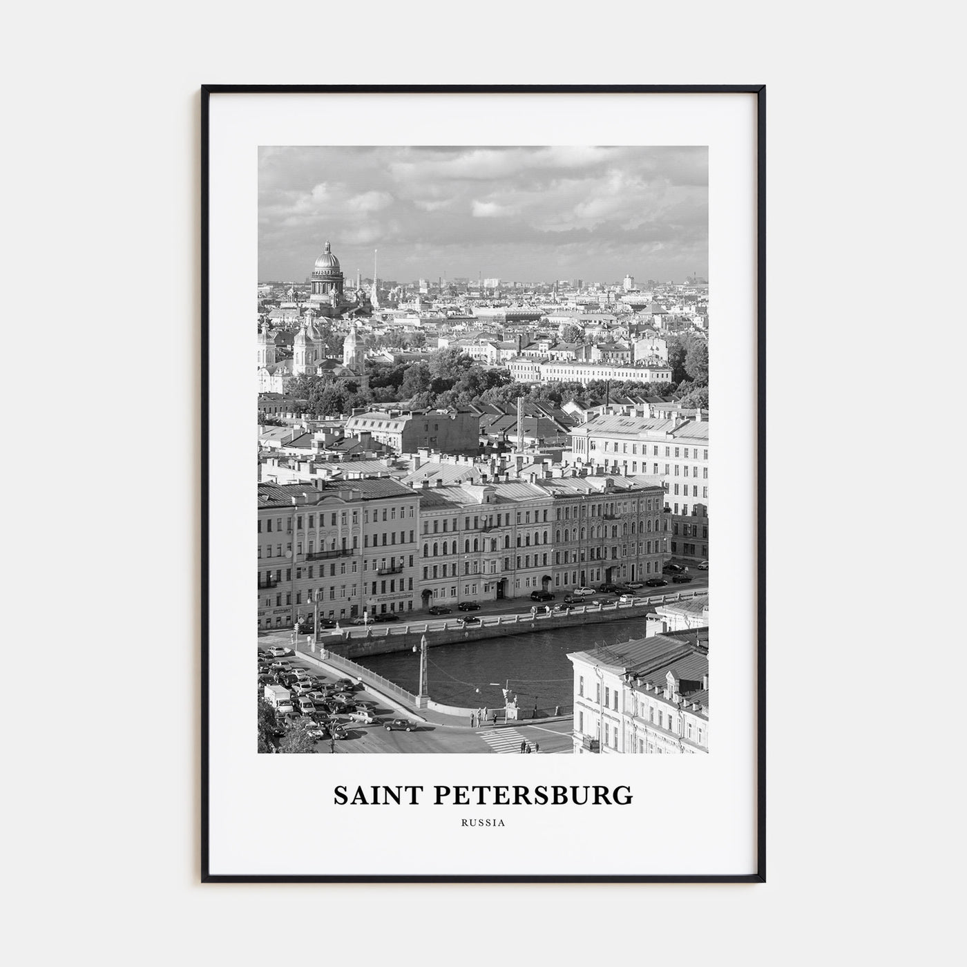 St. Petersburg, Russia Portrait B&W Poster