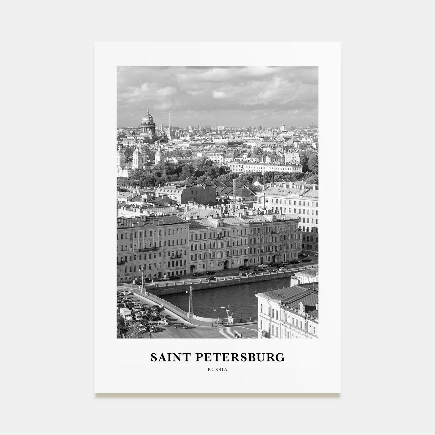 St. Petersburg, Russia Portrait B&W Poster