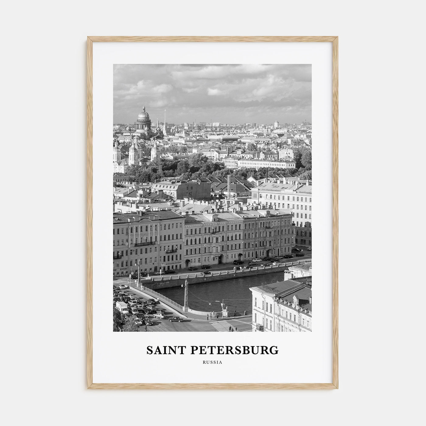St. Petersburg, Russia Portrait B&W Poster