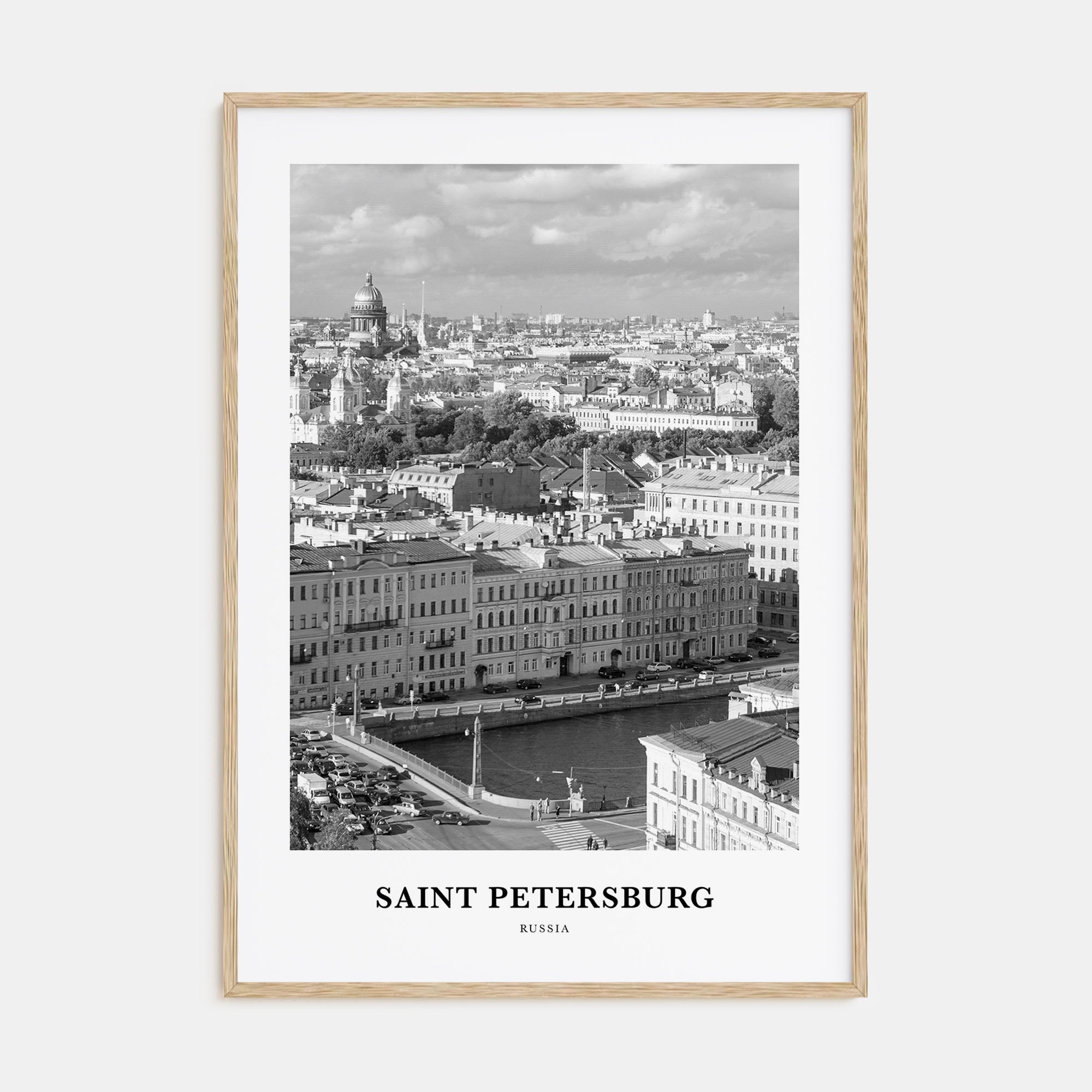St. Petersburg, Russia Portrait B&W Poster