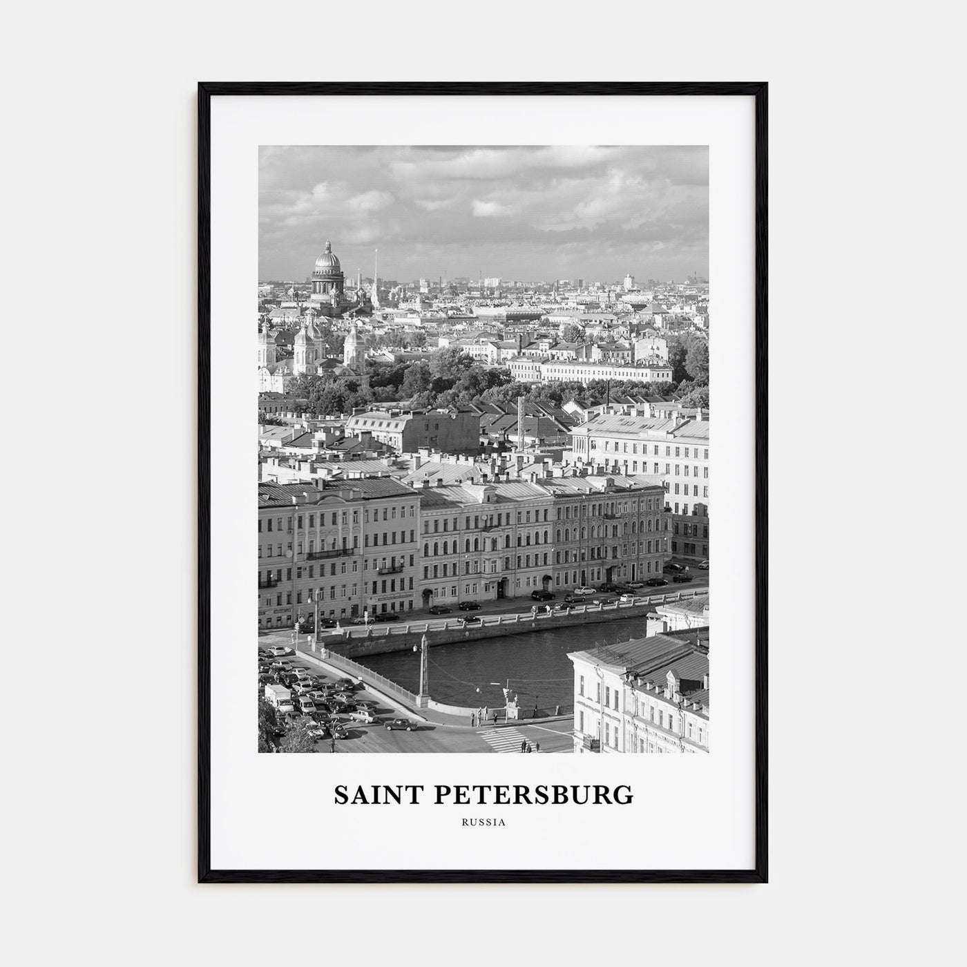St. Petersburg, Russia Portrait B&W Poster