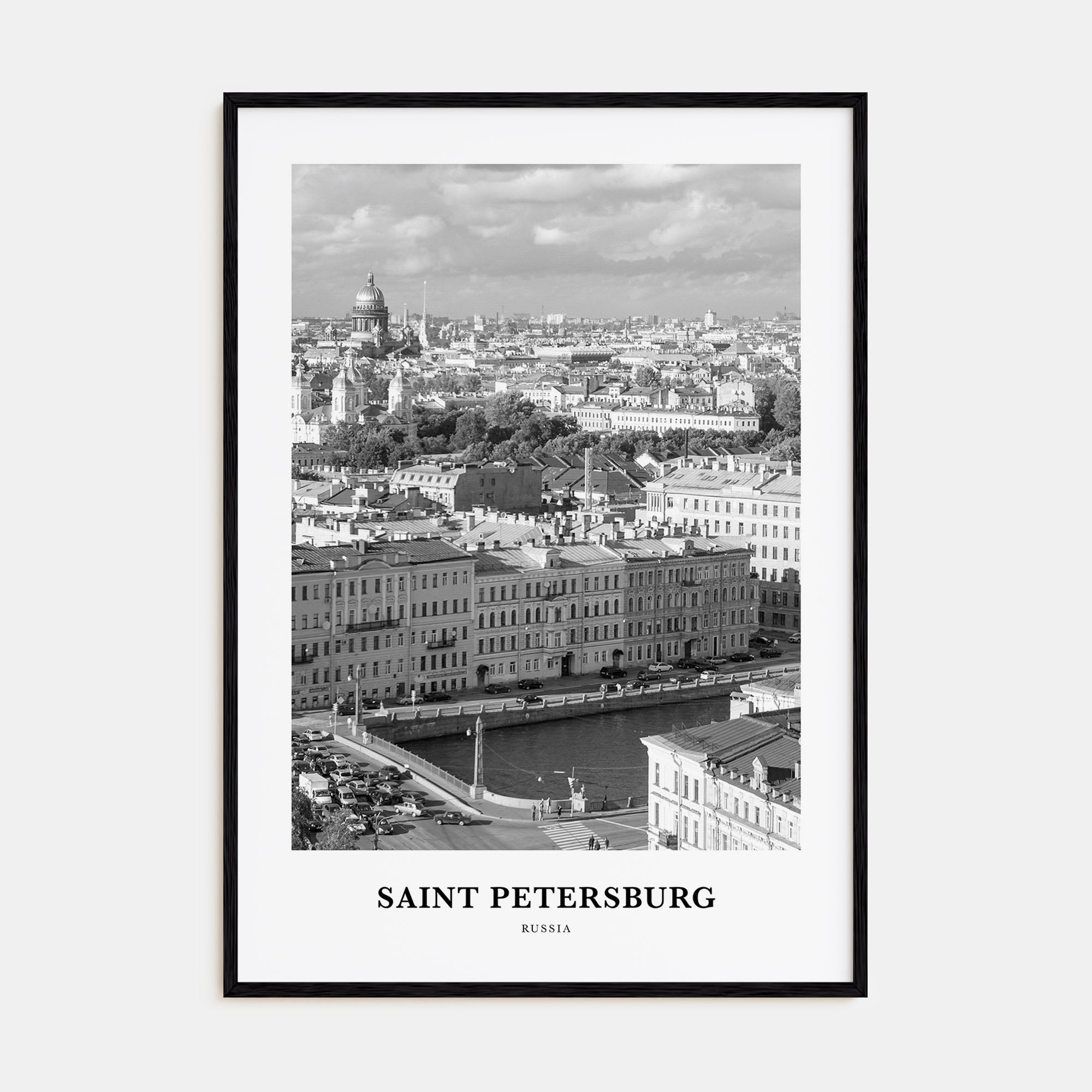 St. Petersburg, Russia Portrait B&W Poster